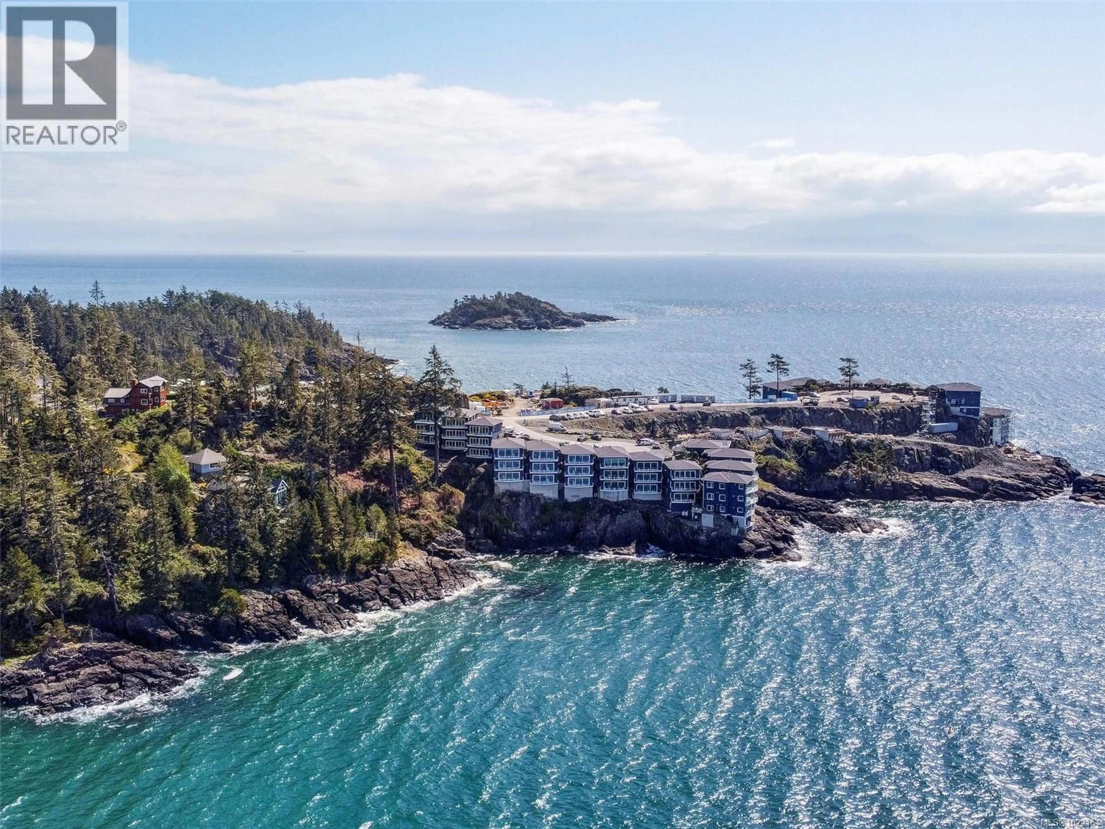 A pic from outside/outdoor area/front of a property/back of a property/a pic from drone, water/lake/river/ocean view for 8B - 1000 SOOKEPOINT PLACE, Sooke British Columbia V9Z1N8