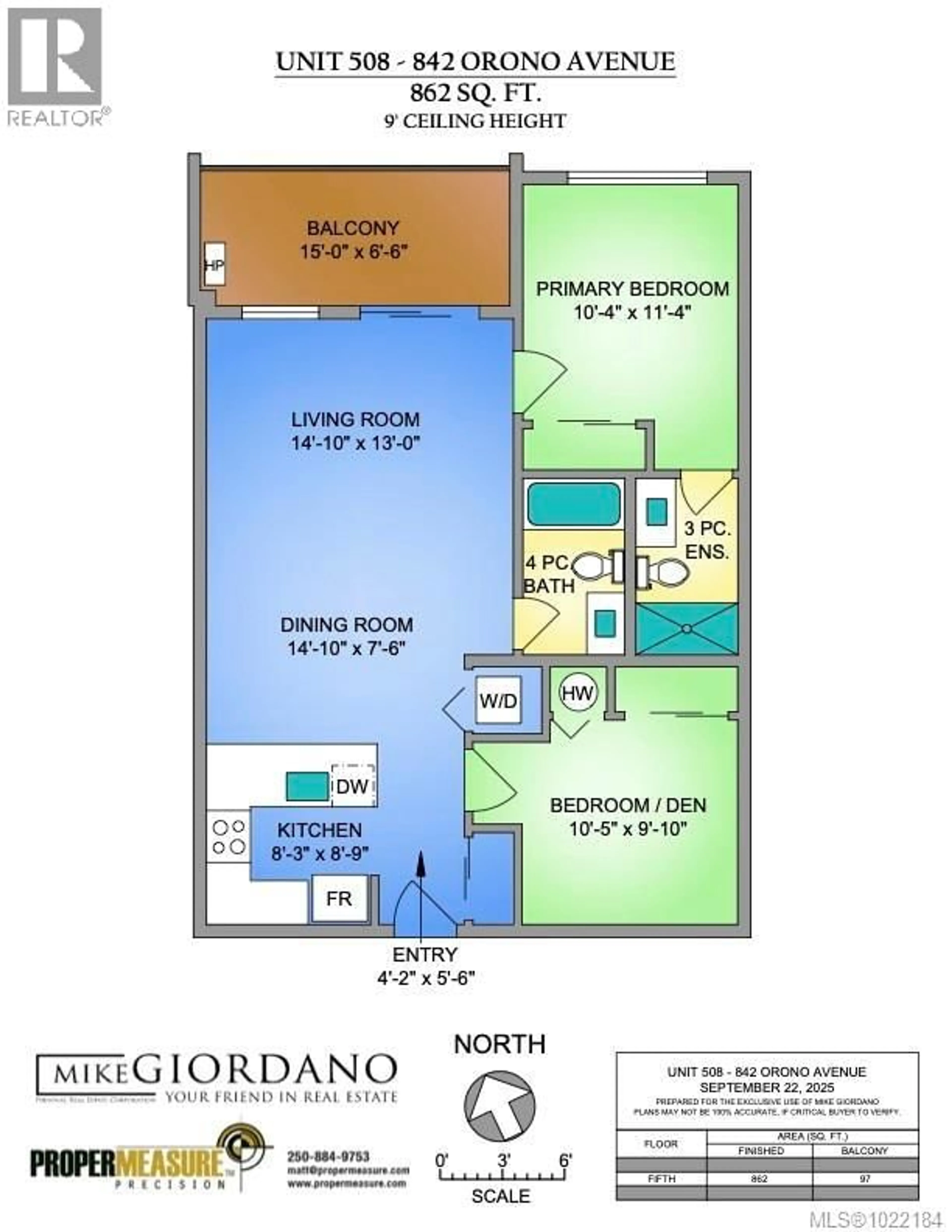 Floor plan for 508 - 842 ORONO AVENUE, Langford British Columbia V9B2T8