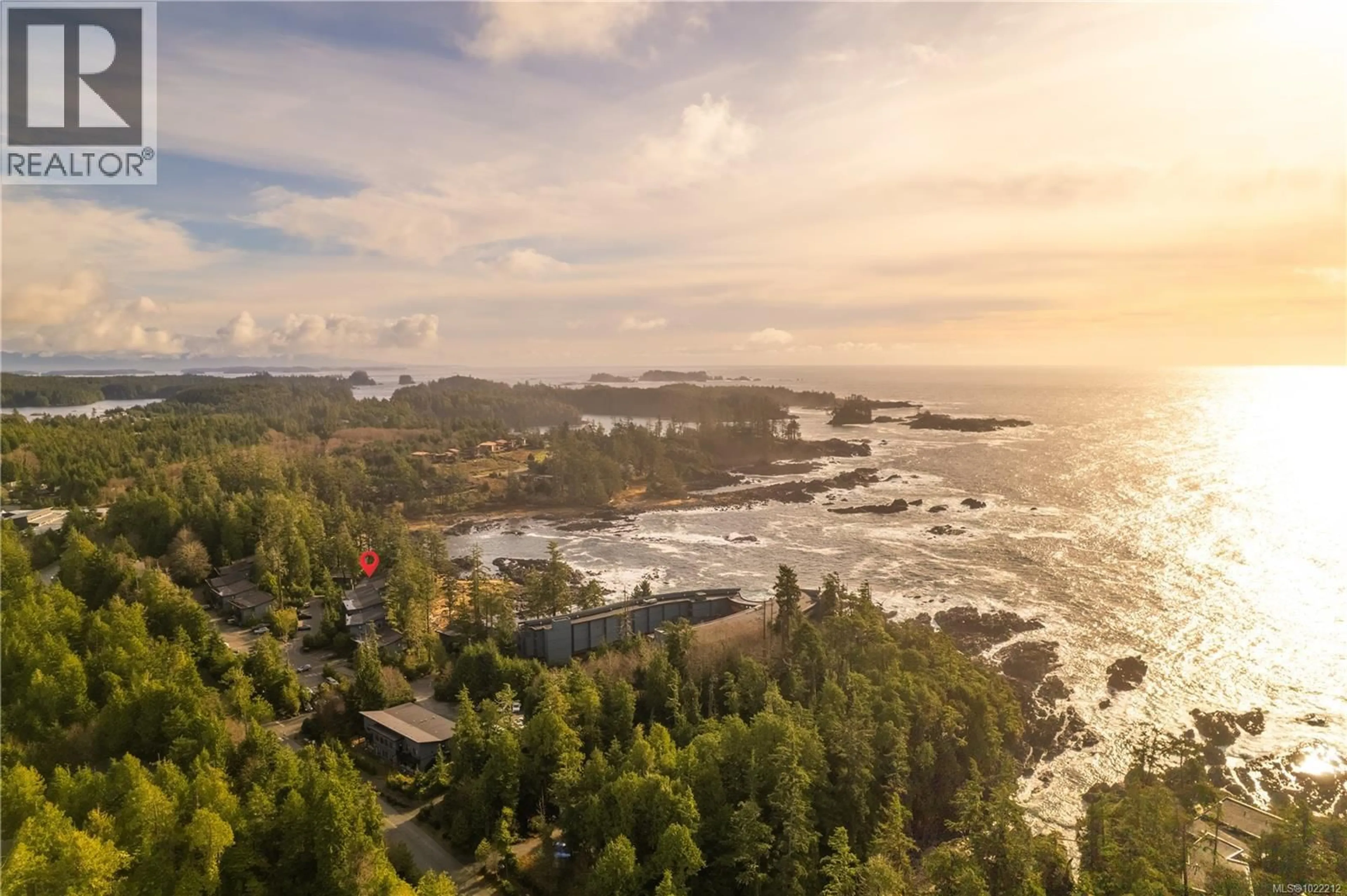 A pic from outside/outdoor area/front of a property/back of a property/a pic from drone, water/lake/river/ocean view for 1602 - 596 MARINE DRIVE, Ucluelet British Columbia V0R3A0