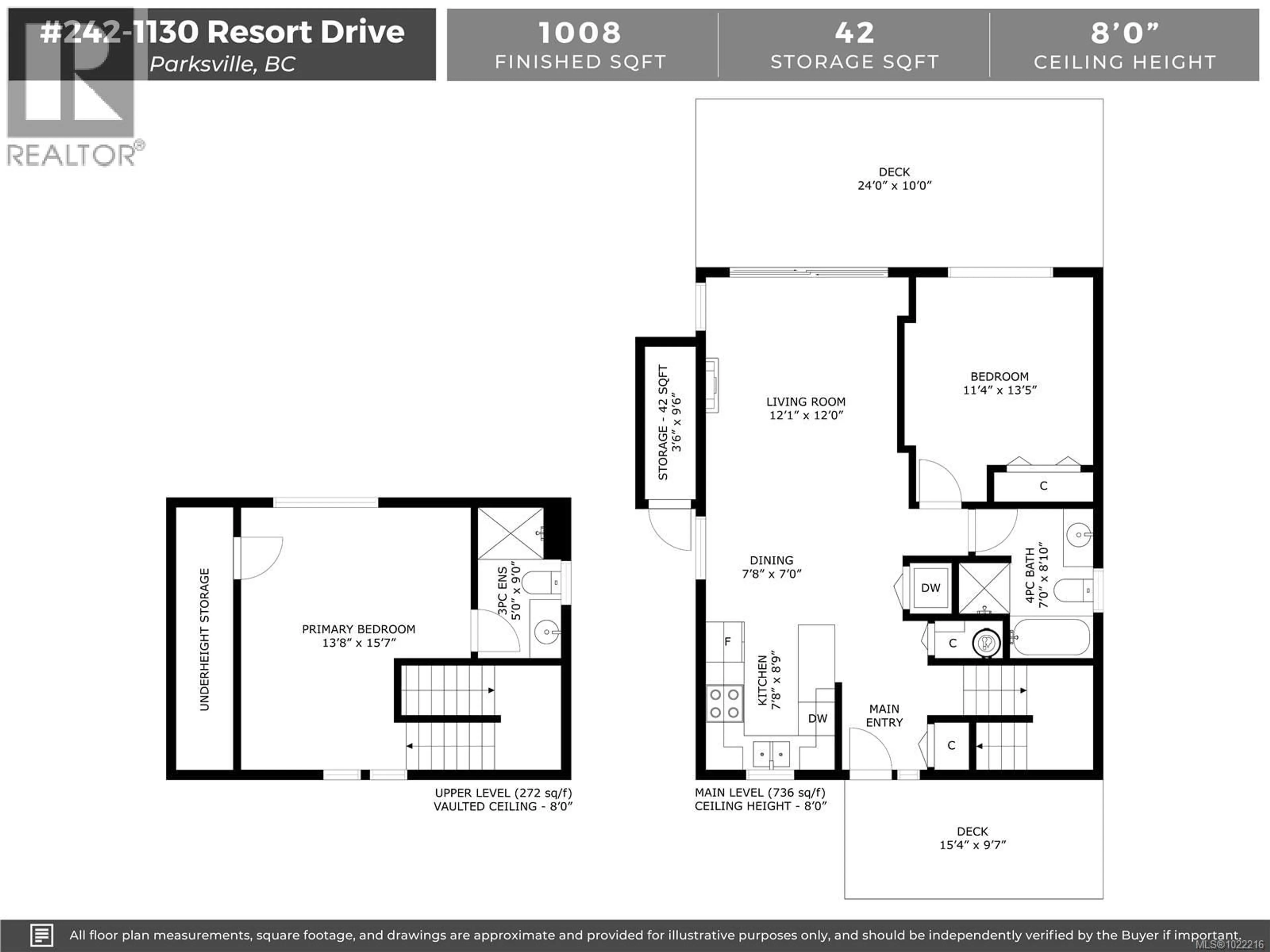 Floor plan for 242 - 1130 RESORT DRIVE, Parksville British Columbia V9P2E3