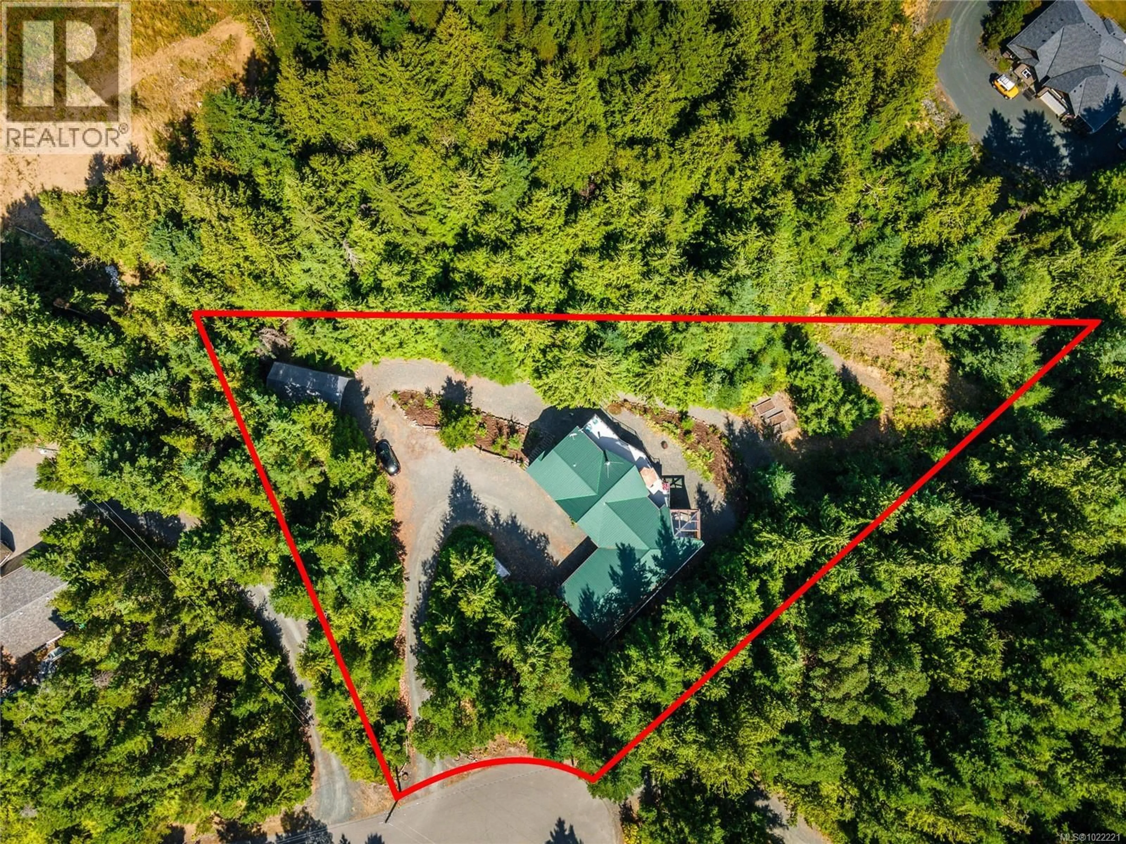 A pic from outside/outdoor area/front of a property/back of a property/a pic from drone, forest/trees view for 1685 PELIGREN PLACE, Qualicum Beach British Columbia V9K2S3