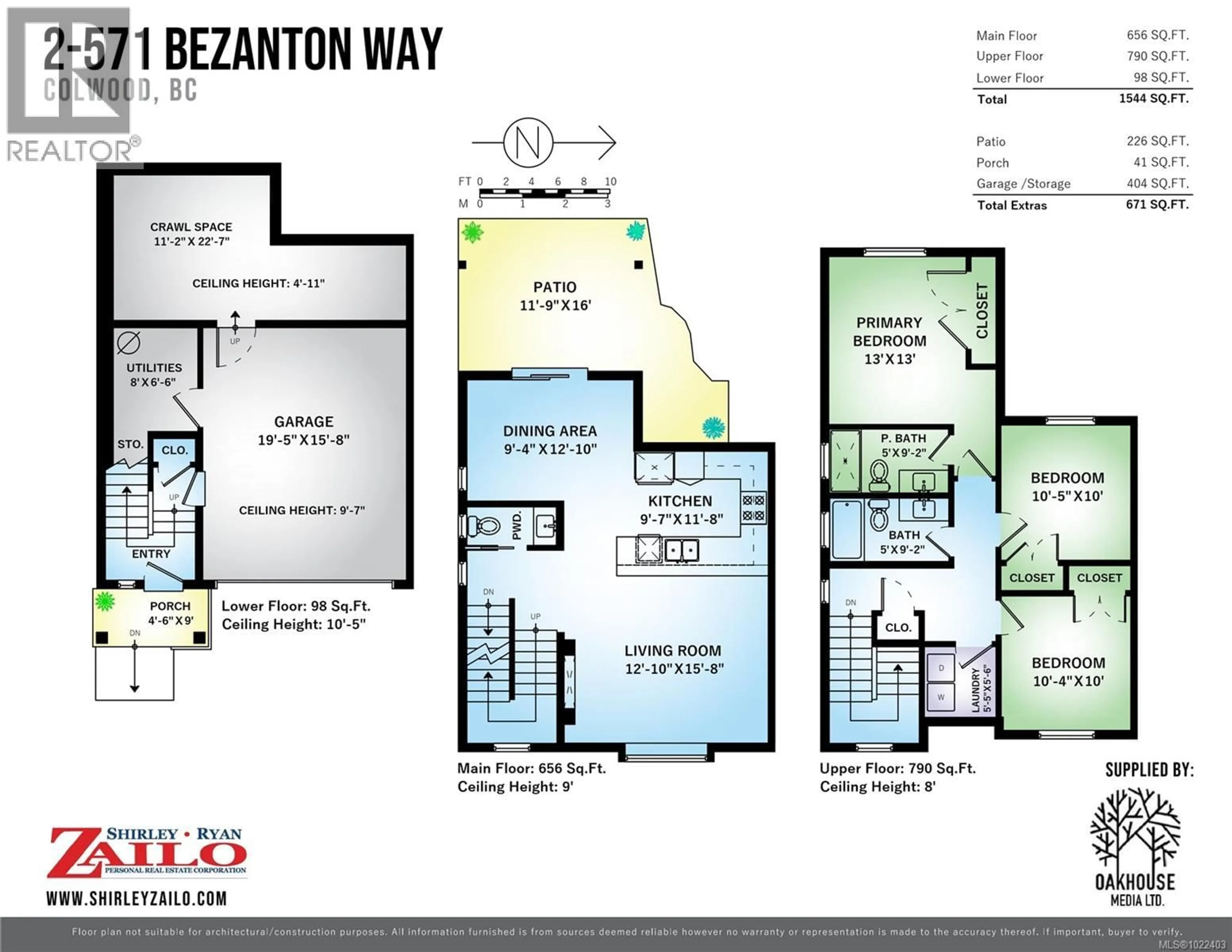 Floor plan for 2 - 571 BEZANTON WAY, Colwood British Columbia V9C0H2