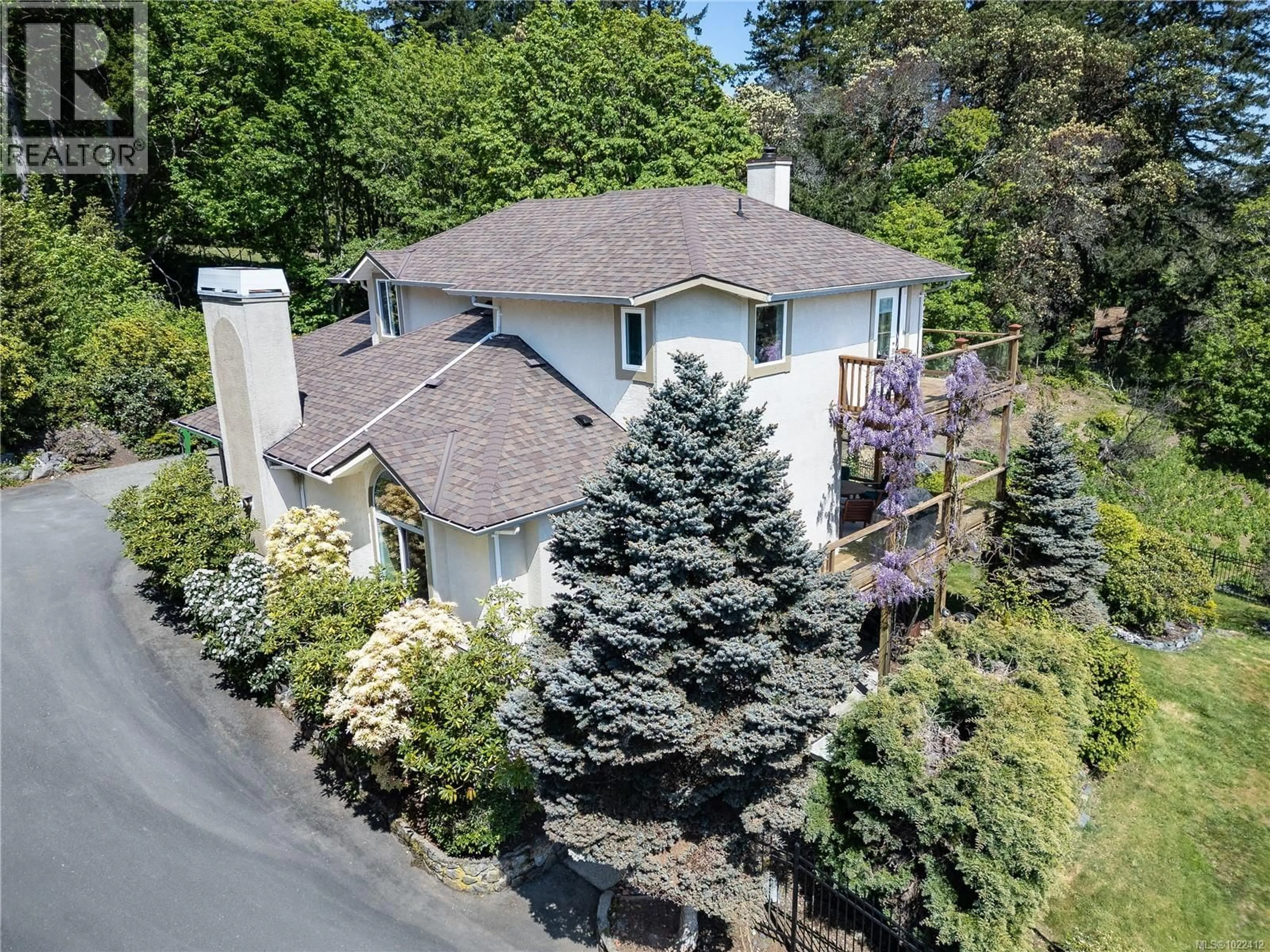 A pic from outside/outdoor area/front of a property/back of a property/a pic from drone, street for 4910 ROCKY POINT ROAD, Metchosin British Columbia V9C4G4