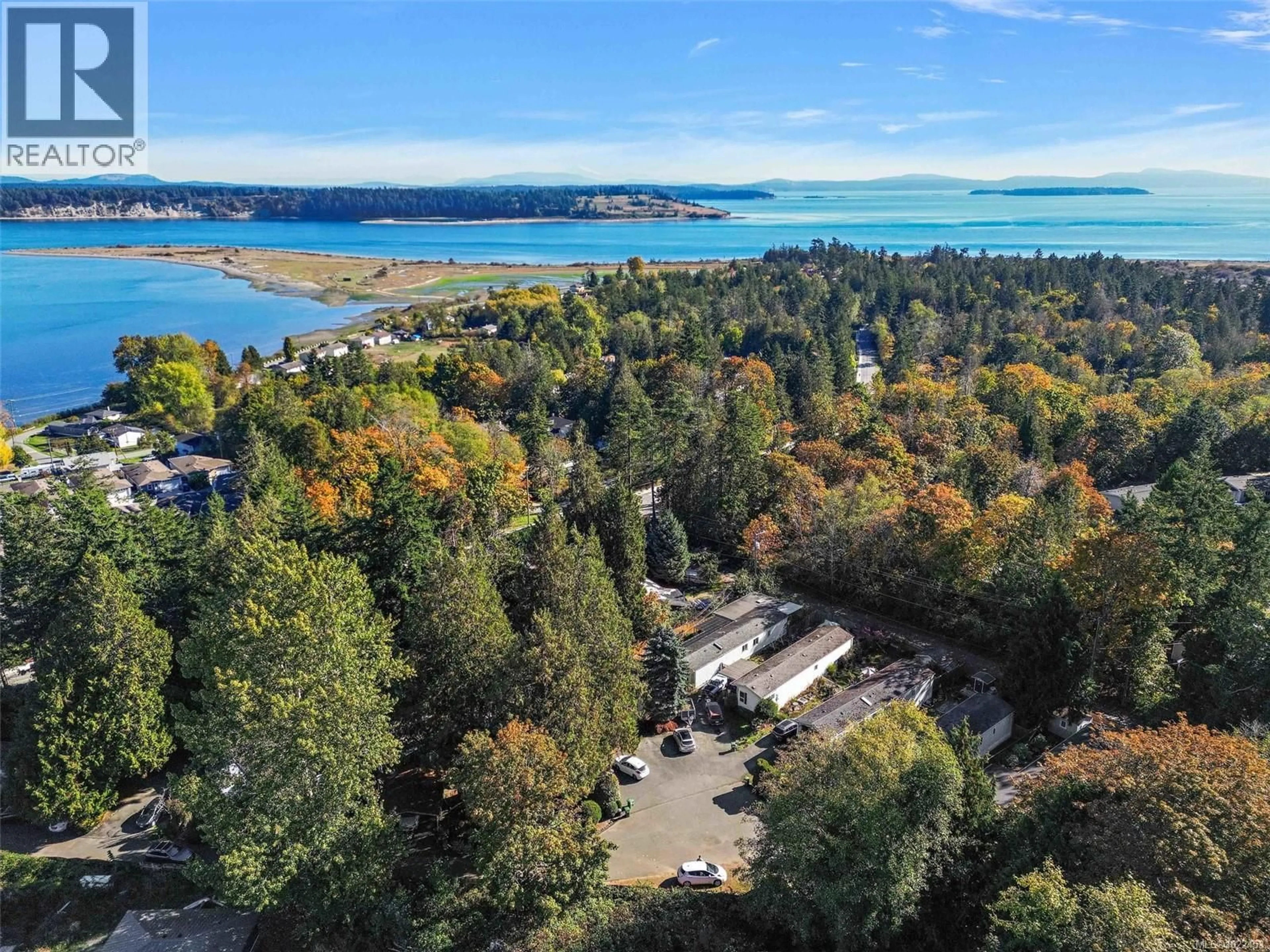 A pic from outside/outdoor area/front of a property/back of a property/a pic from drone, water/lake/river/ocean view for 5 - 2741 STAUTW ROAD, Central Saanich British Columbia V8M2E9