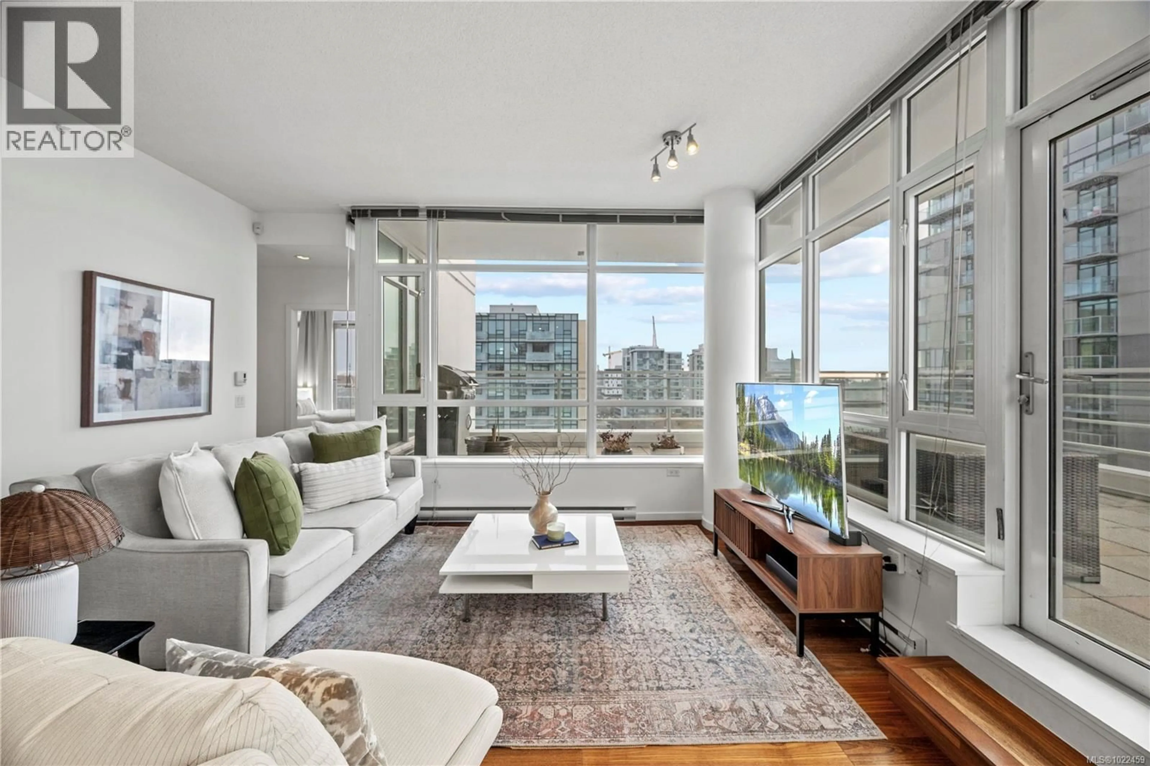 Living room with furniture, unknown for 1401 - 834 JOHNSON STREET, Victoria British Columbia V8W1N3