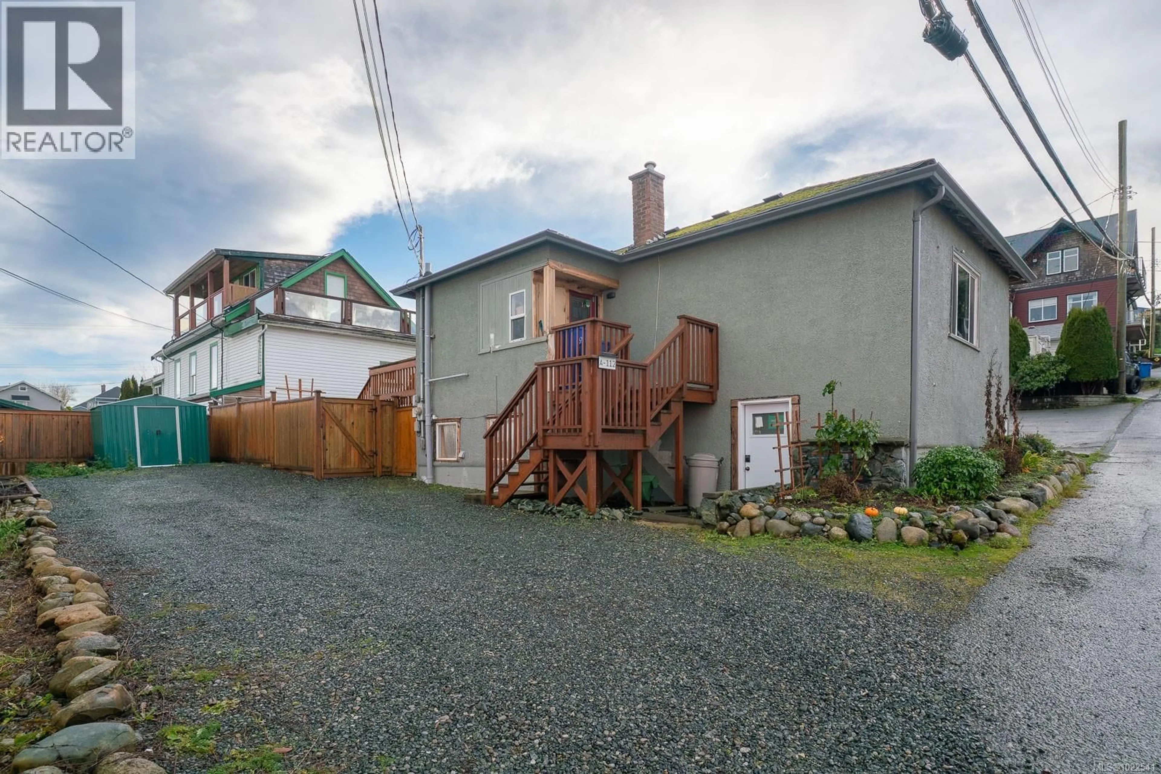 A pic from outside/outdoor area/front of a property/back of a property/a pic from drone, street for A-112 ROBERTS STREET, Ladysmith British Columbia V9G1A3