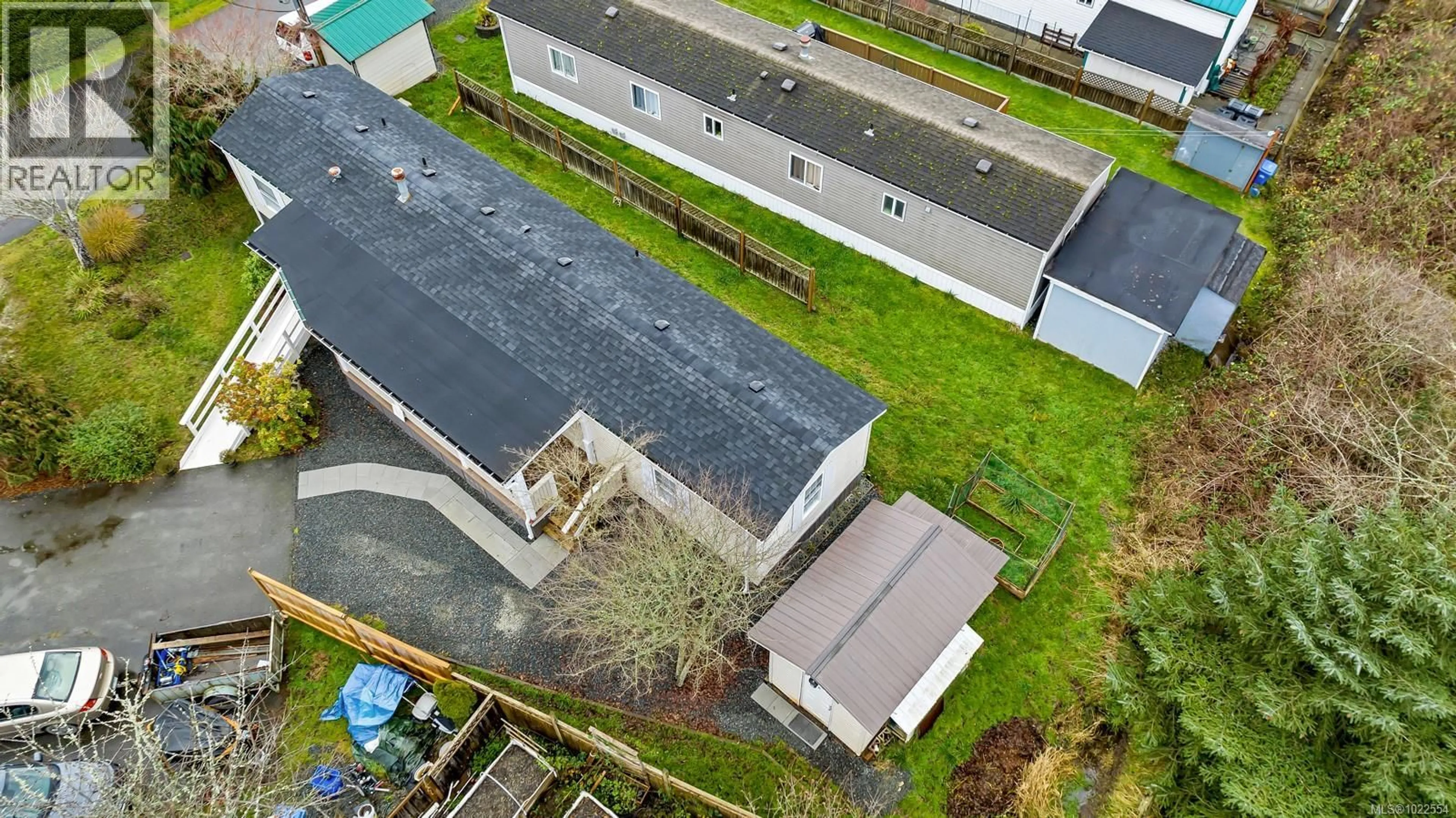 A pic from outside/outdoor area/front of a property/back of a property/a pic from drone, building for 32 - 7021 GRANT ROAD, Sooke British Columbia V9Z0N7