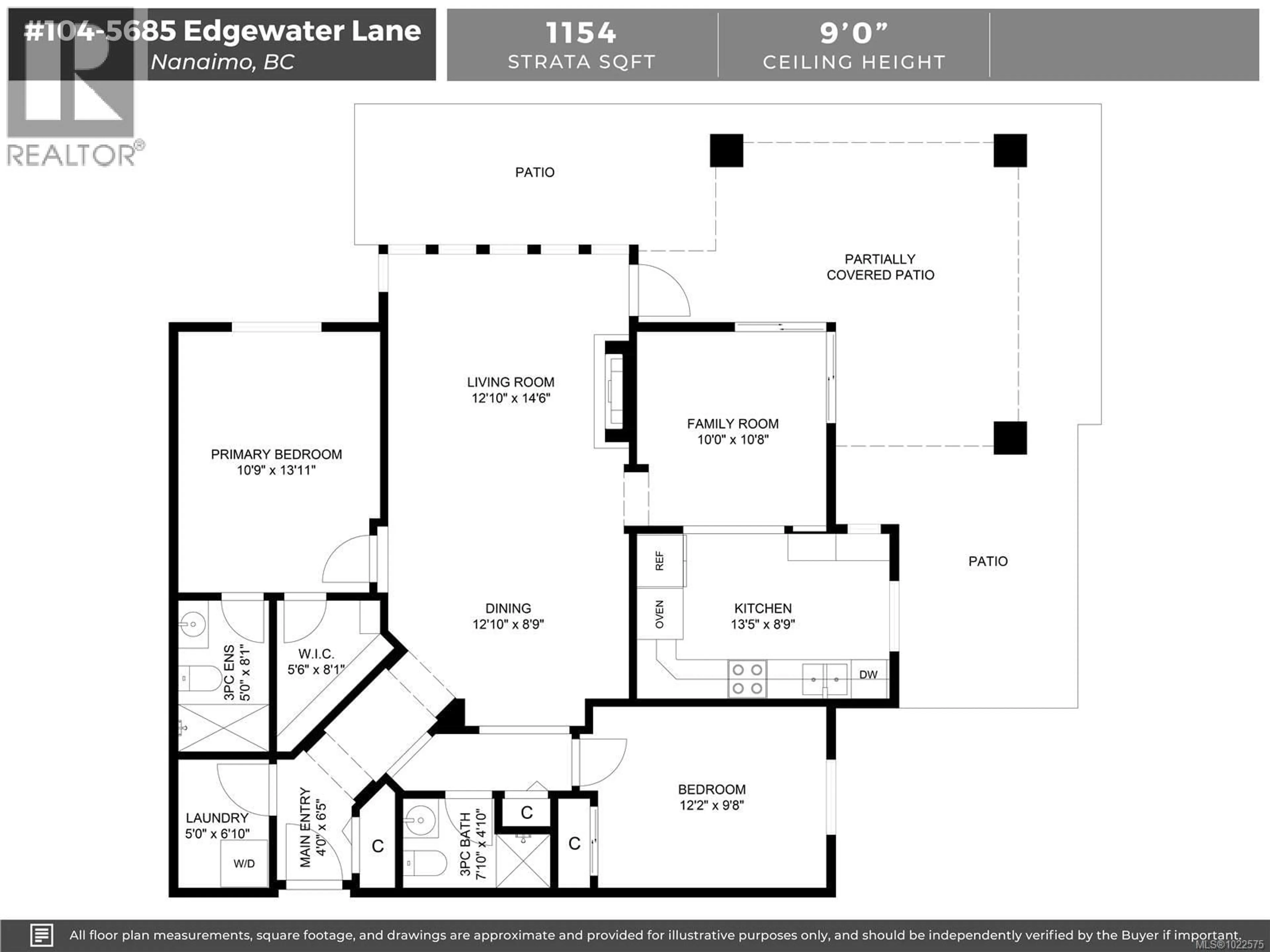 Floor plan for 104 - 5685 EDGEWATER LANE, Nanaimo British Columbia V9T6K3