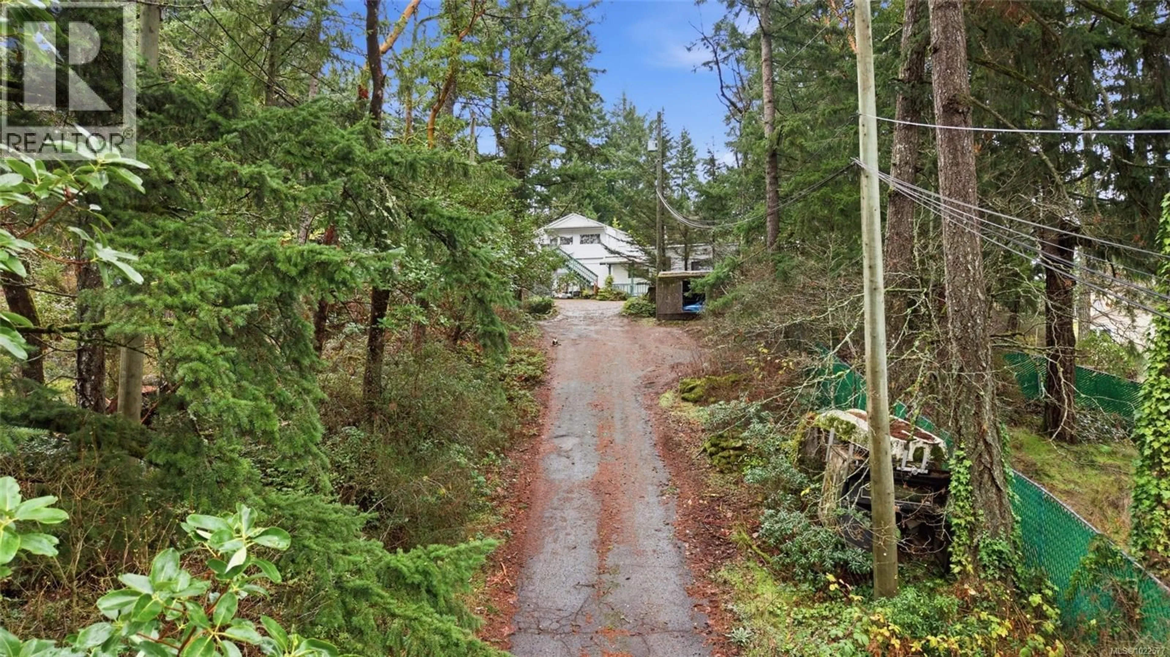 A pic from outside/outdoor area/front of a property/back of a property/a pic from drone, forest/trees view for 2511 FLORENCE LAKE ROAD, Langford British Columbia V9B4H3