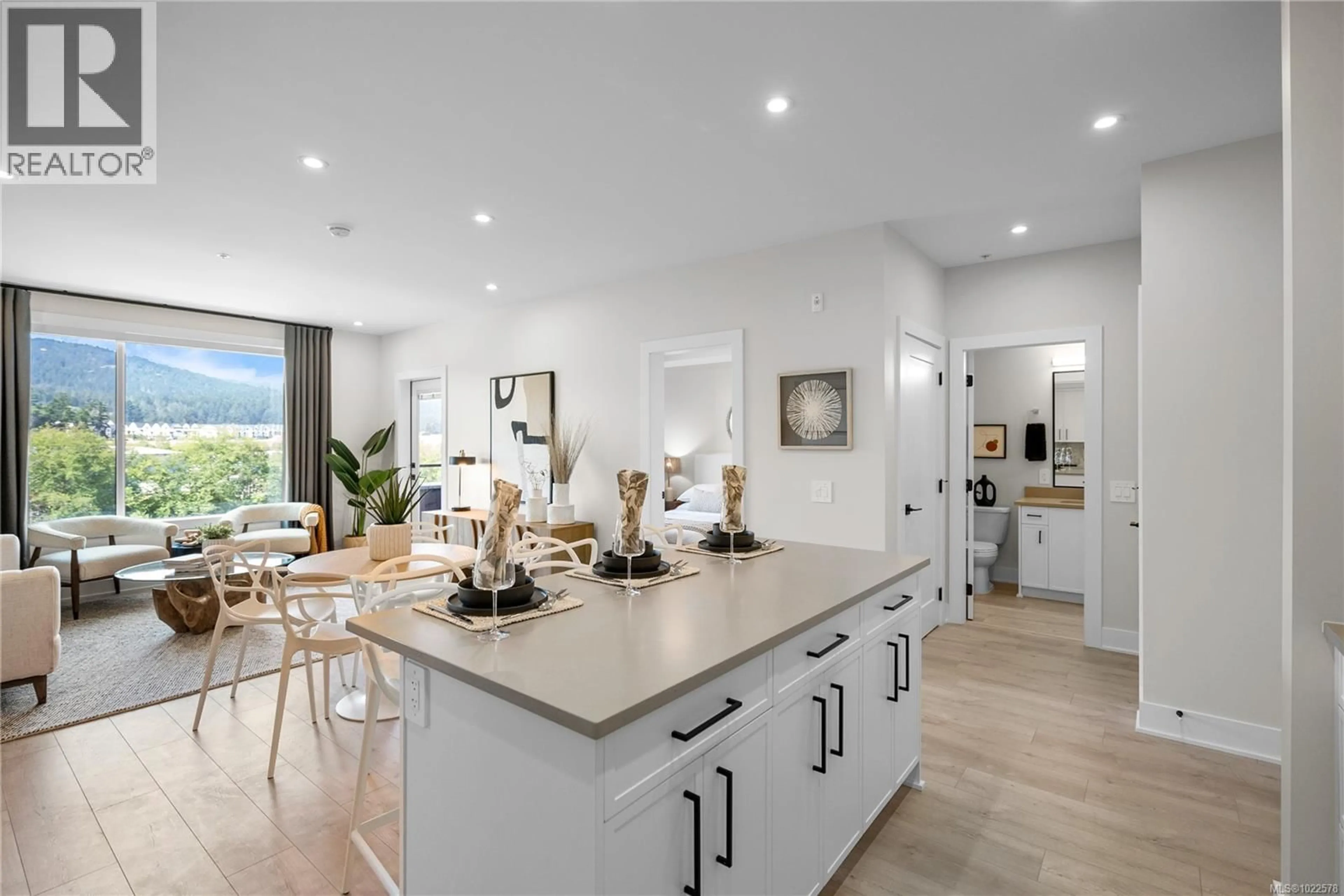 Open concept kitchen, ceramic/tile floor for 510 - 1371 GOLDSTREAM AVENUE, Langford British Columbia V9B7B4