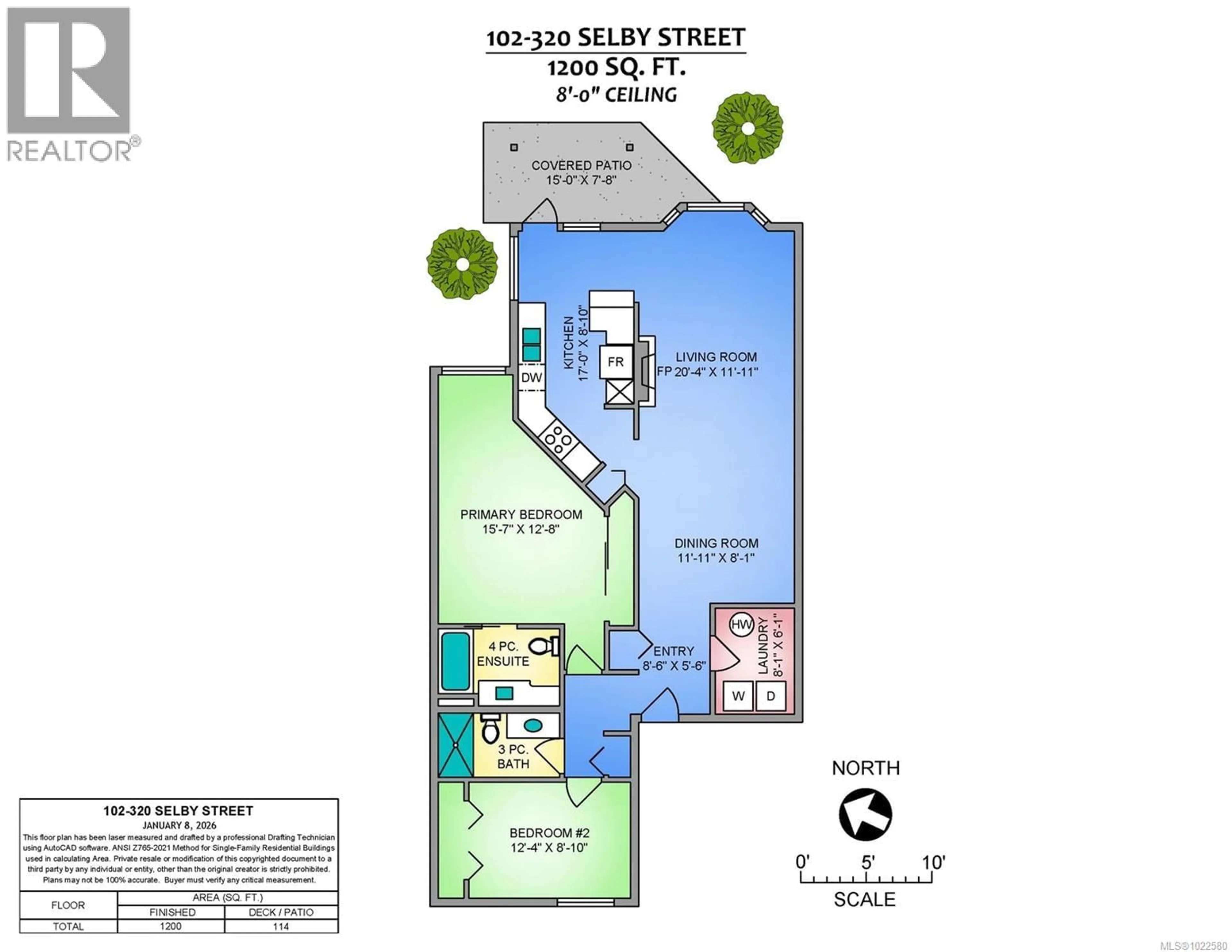 Floor plan for 102 - 320 SELBY STREET, Nanaimo British Columbia V9R2R5