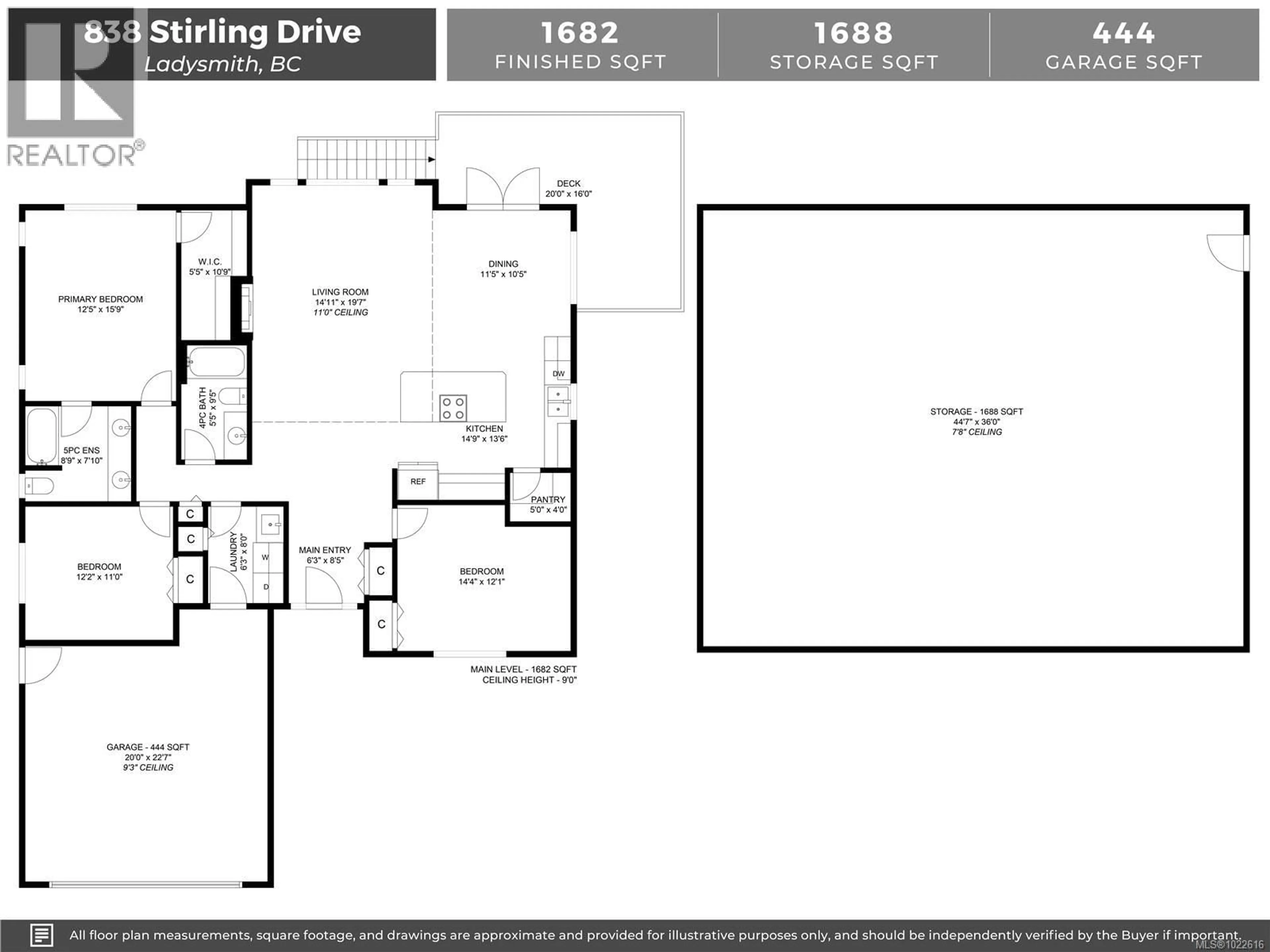 Floor plan for 838 STIRLING DRIVE, Ladysmith British Columbia V9G0B5