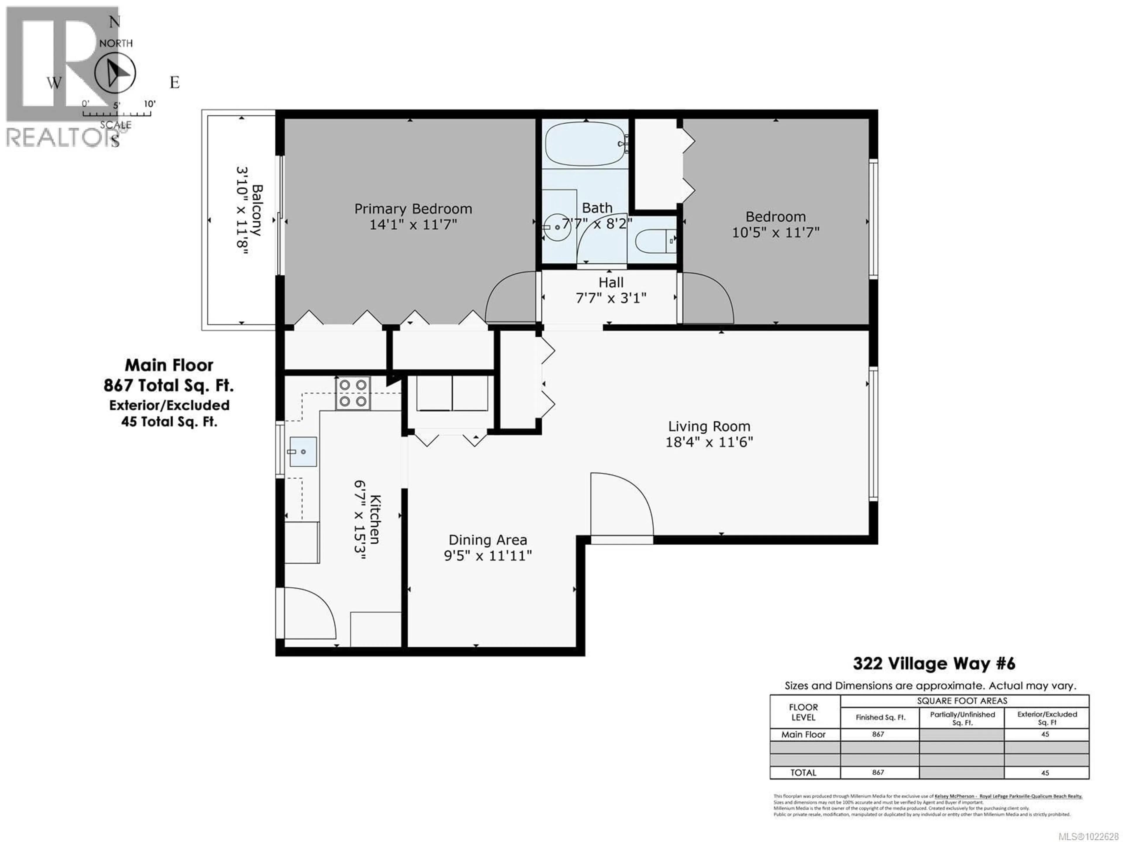 Floor plan for 6 - 322 VILLAGE WAY, Qualicum Beach British Columbia V9K1N4