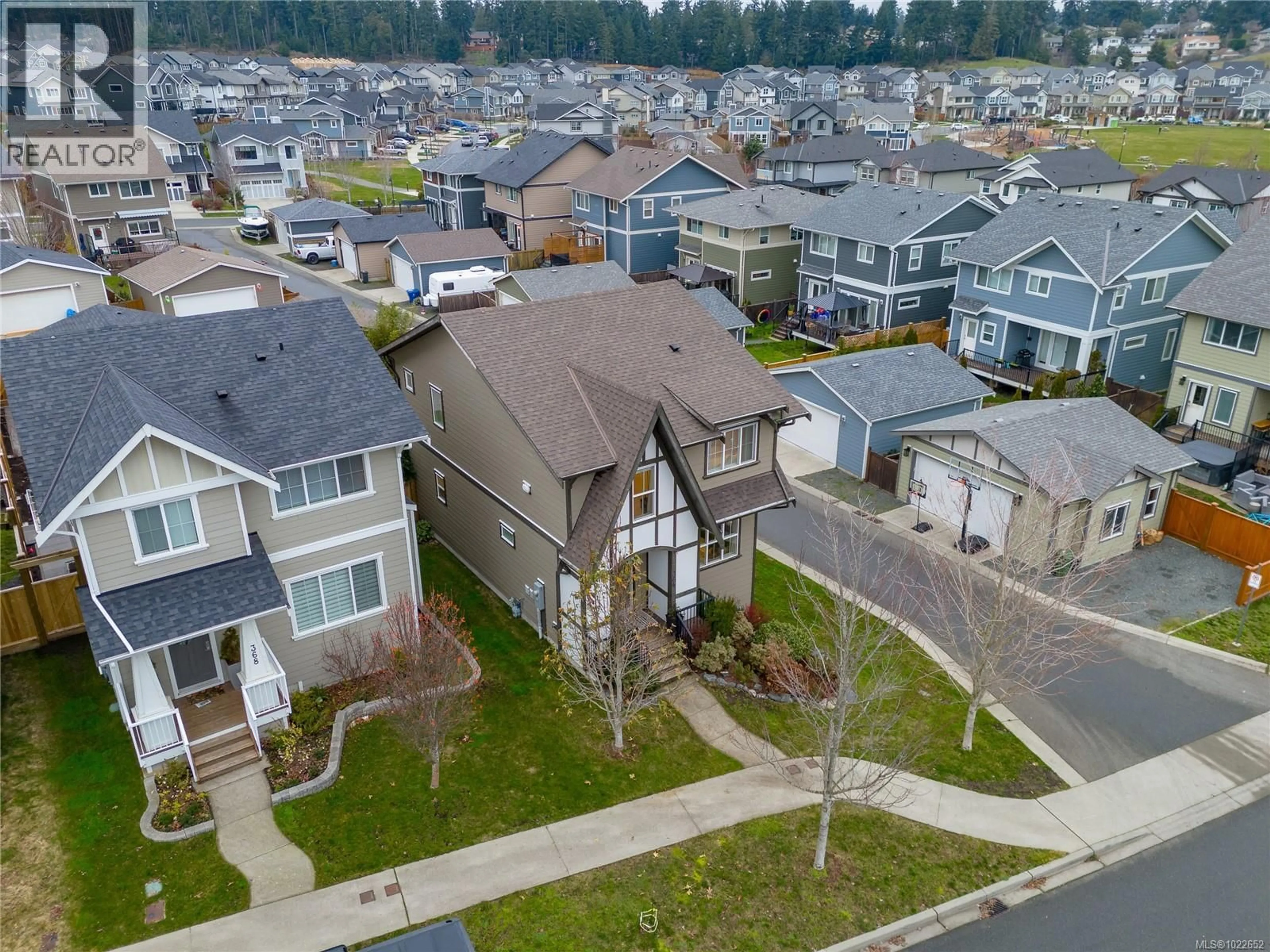 A pic from outside/outdoor area/front of a property/back of a property/a pic from drone, street for 364 KESTREL STREET, Colwood British Columbia V9C0L9