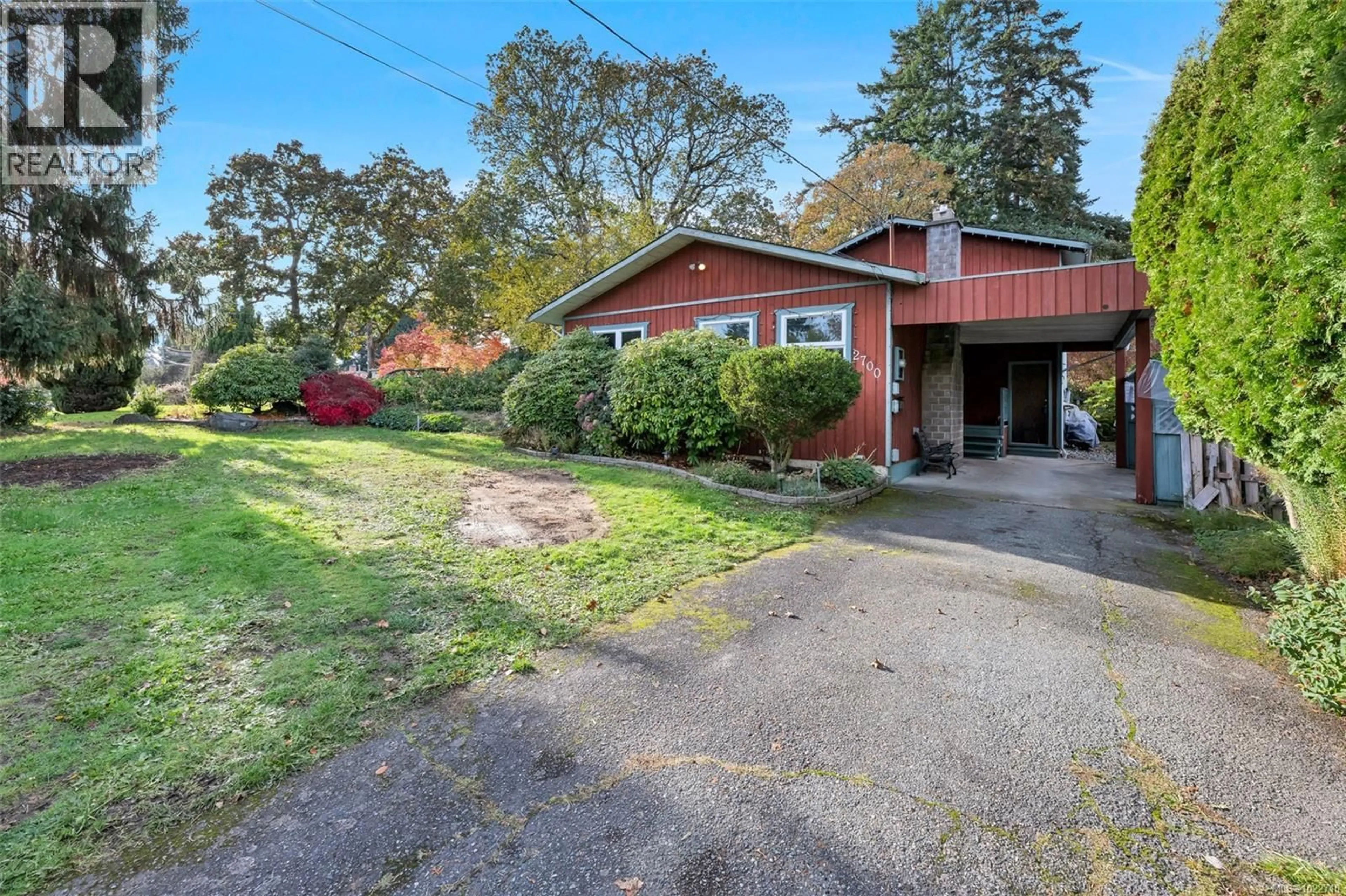 A pic from outside/outdoor area/front of a property/back of a property/a pic from drone, street for 2700 RAINVILLE ROAD, Langford British Columbia V9B3N3