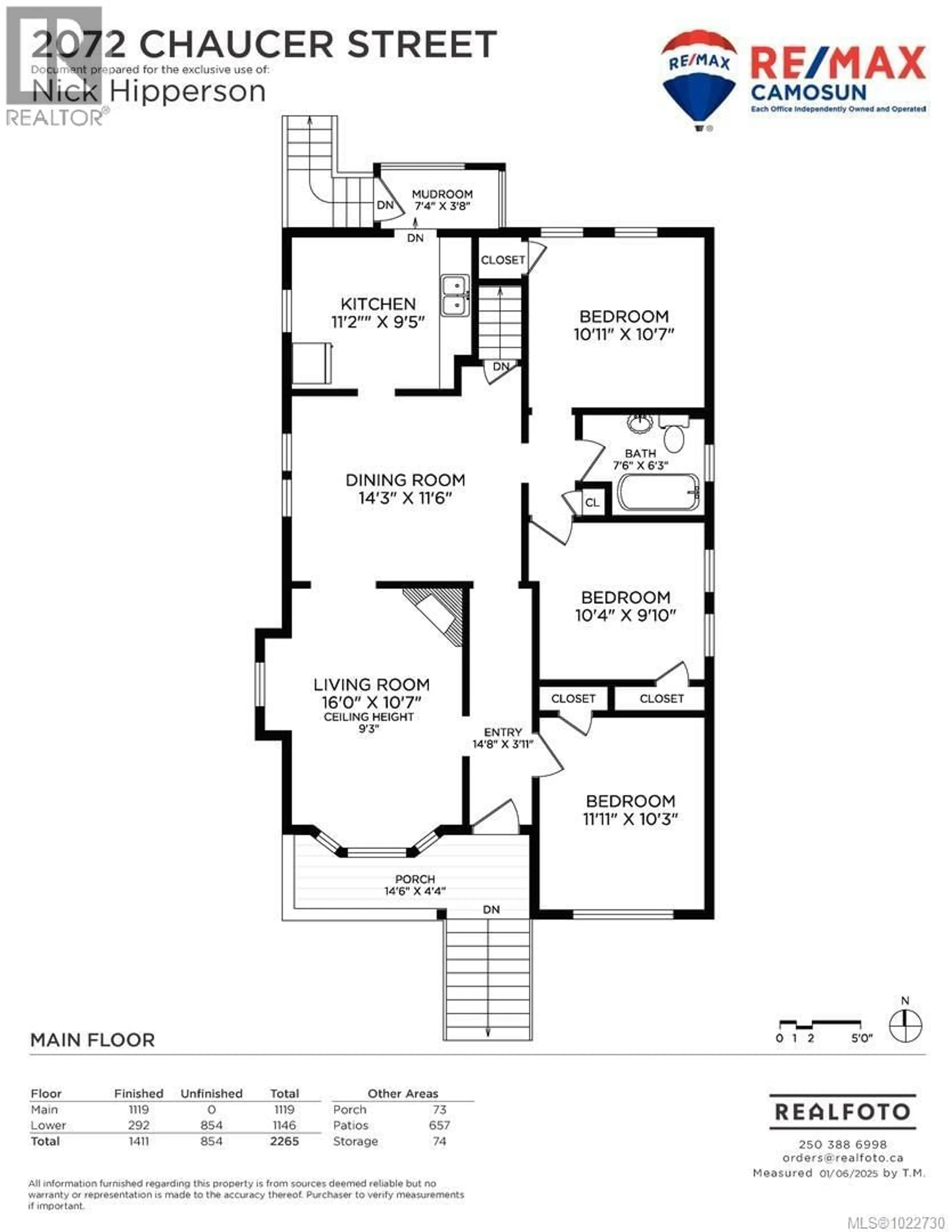 Floor plan for 2072 CHAUCER STREET, Oak Bay British Columbia V8R1H7