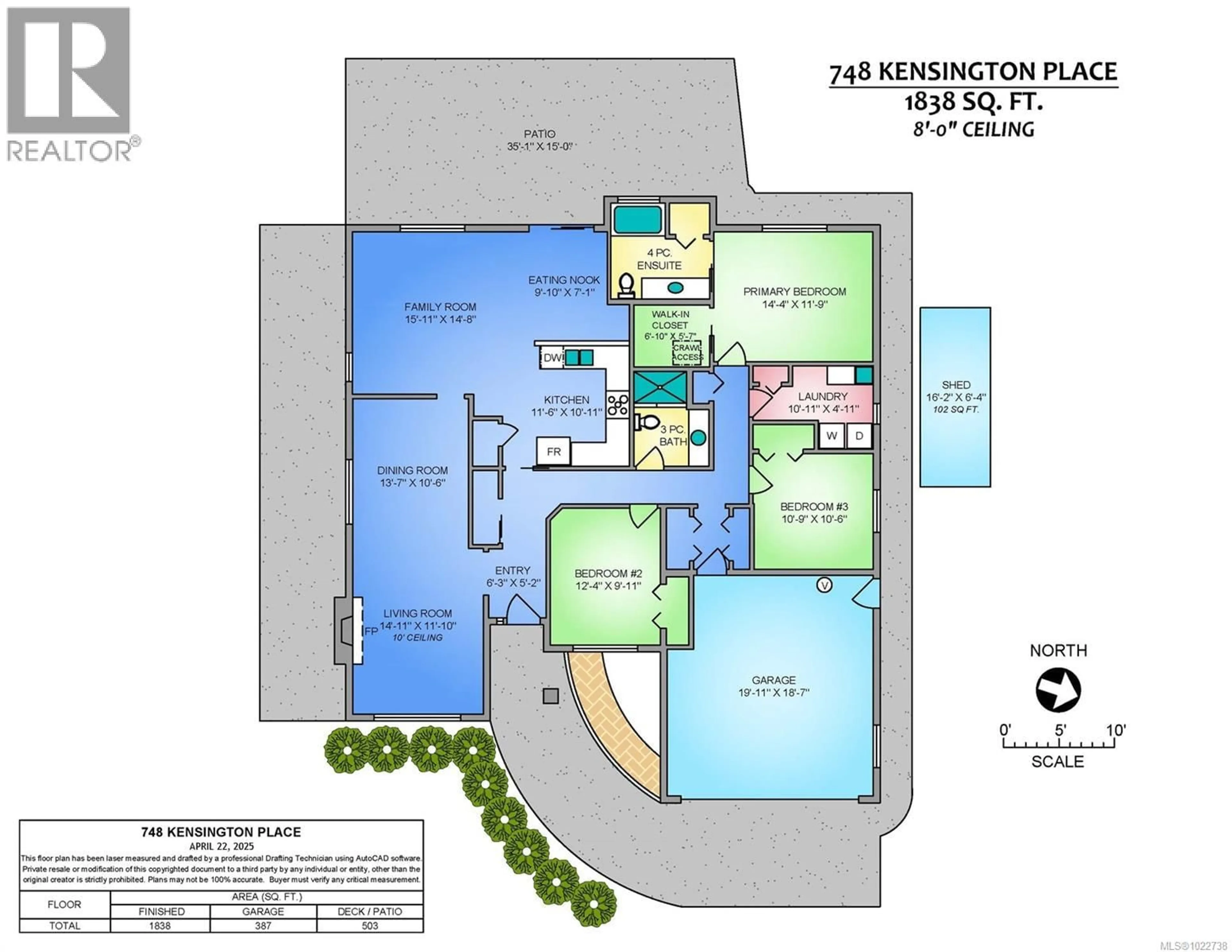 Floor plan for 748 KENSINGTON PLACE, Qualicum Beach British Columbia V9K2K3