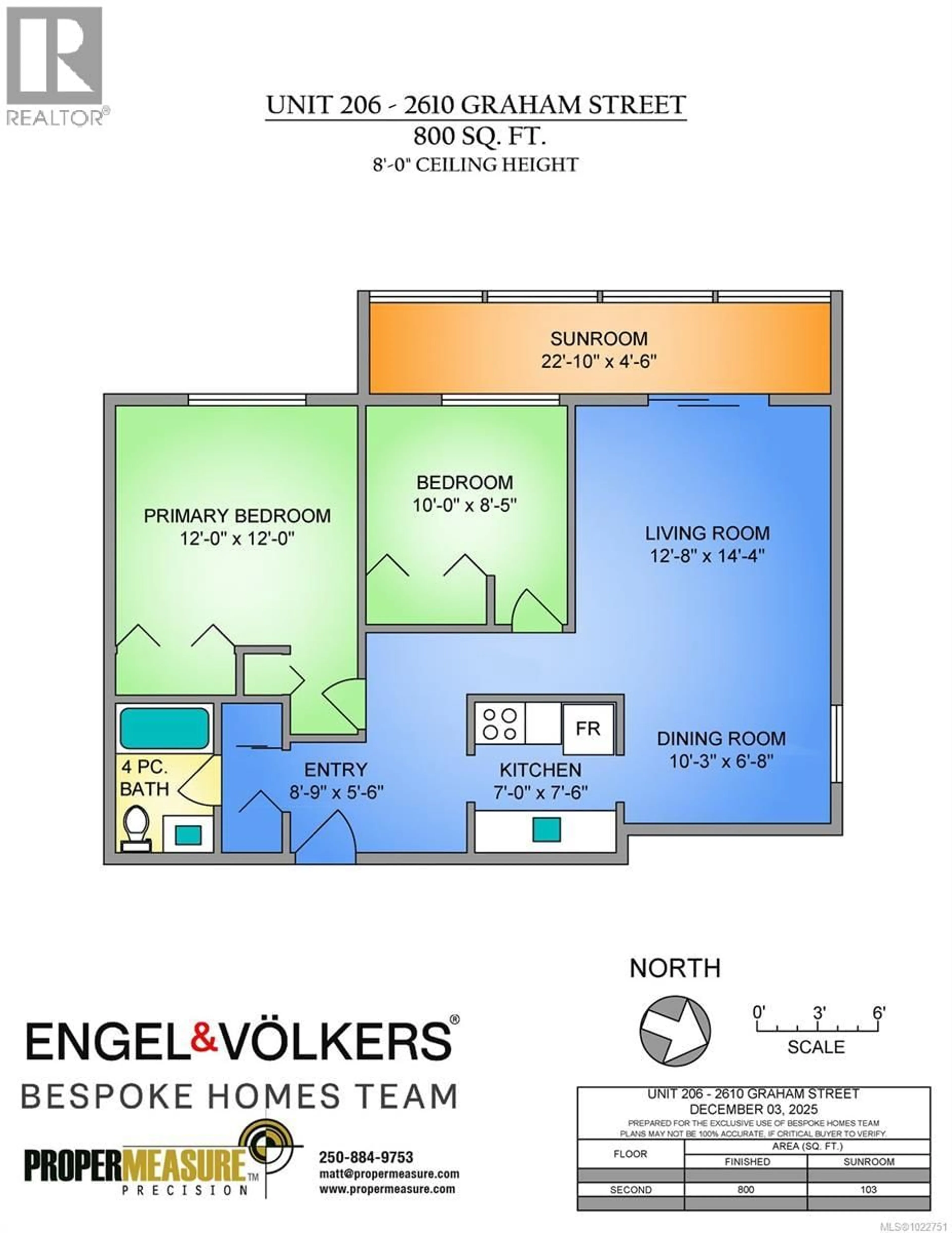 Floor plan for 206 - 2610 GRAHAM STREET, Victoria British Columbia V8T3Y9