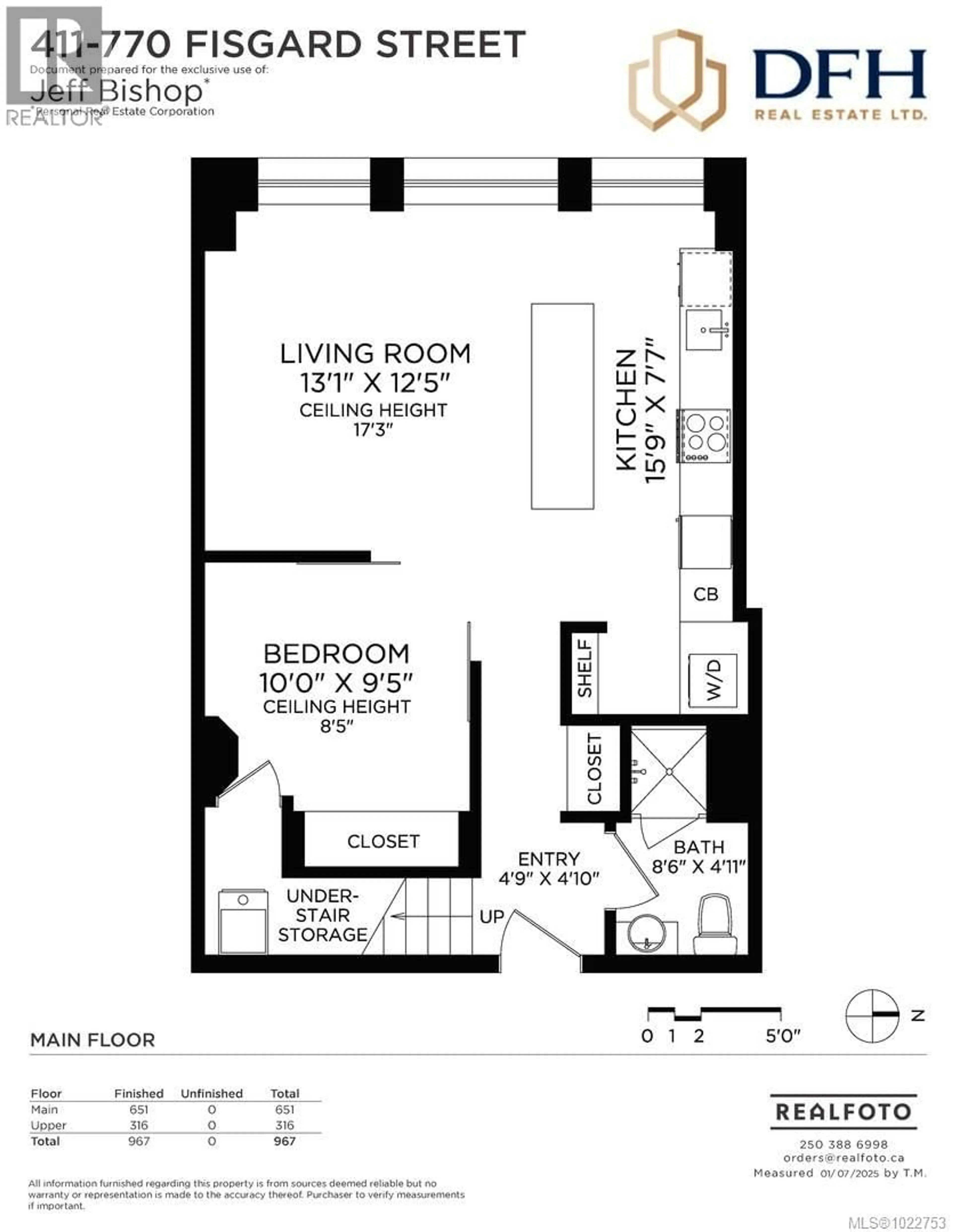 Floor plan for 411 - 770 FISGARD STREET, Victoria British Columbia V8W0B8