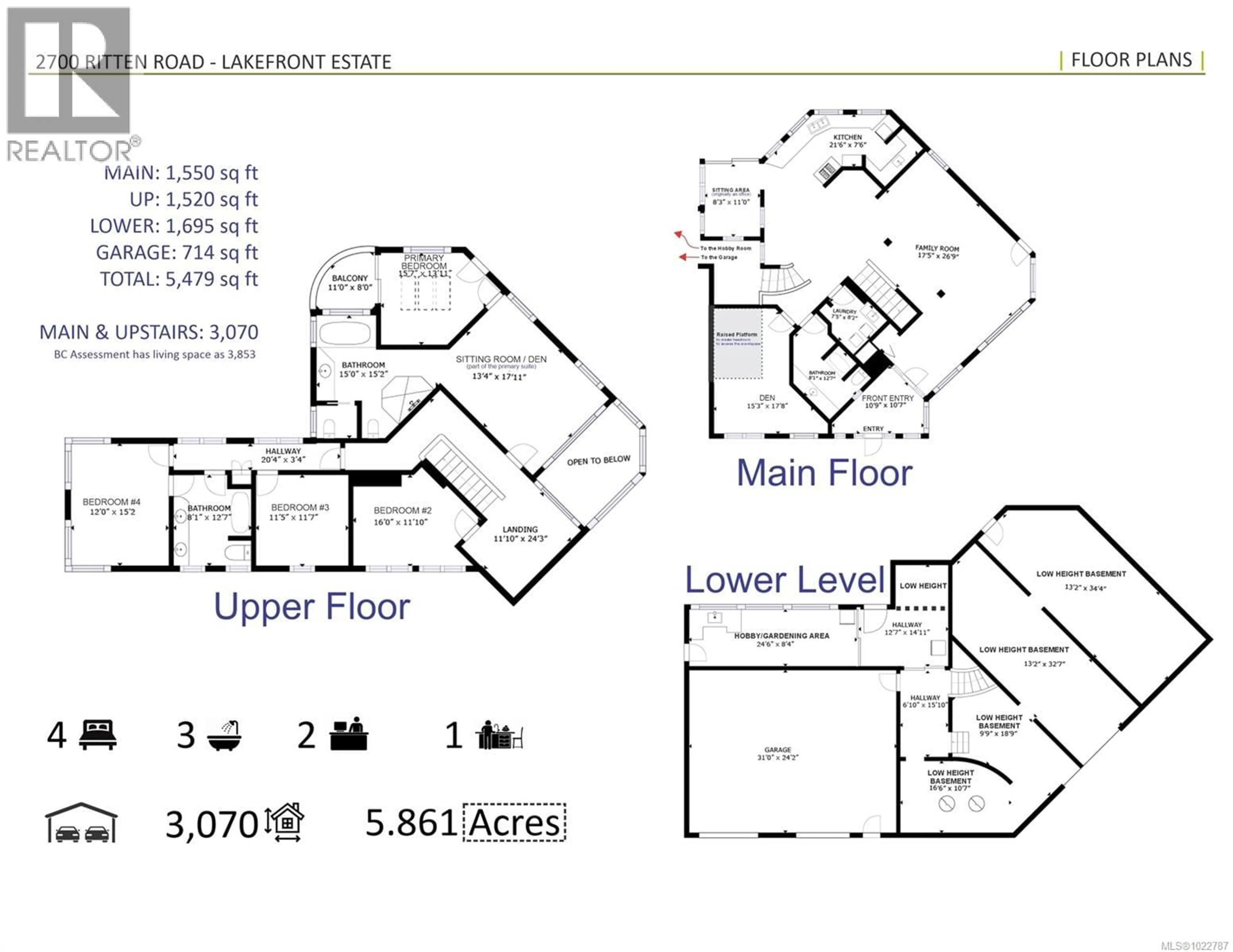 Floor plan for 2700 RITTEN ROAD, Nanaimo British Columbia V9X1W4
