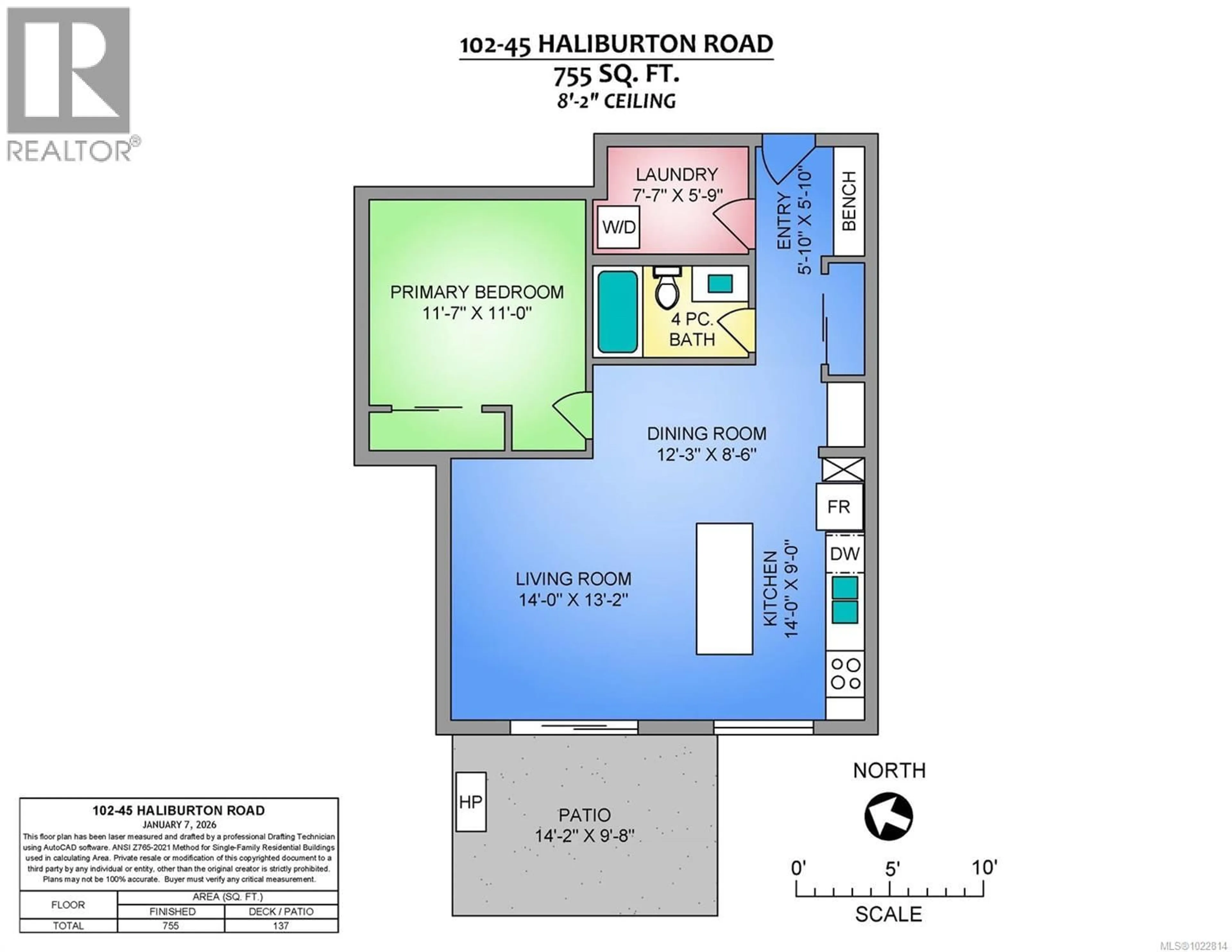Floor plan for 102 - 45 HALIBURTON STREET, Nanaimo British Columbia V9R4V6