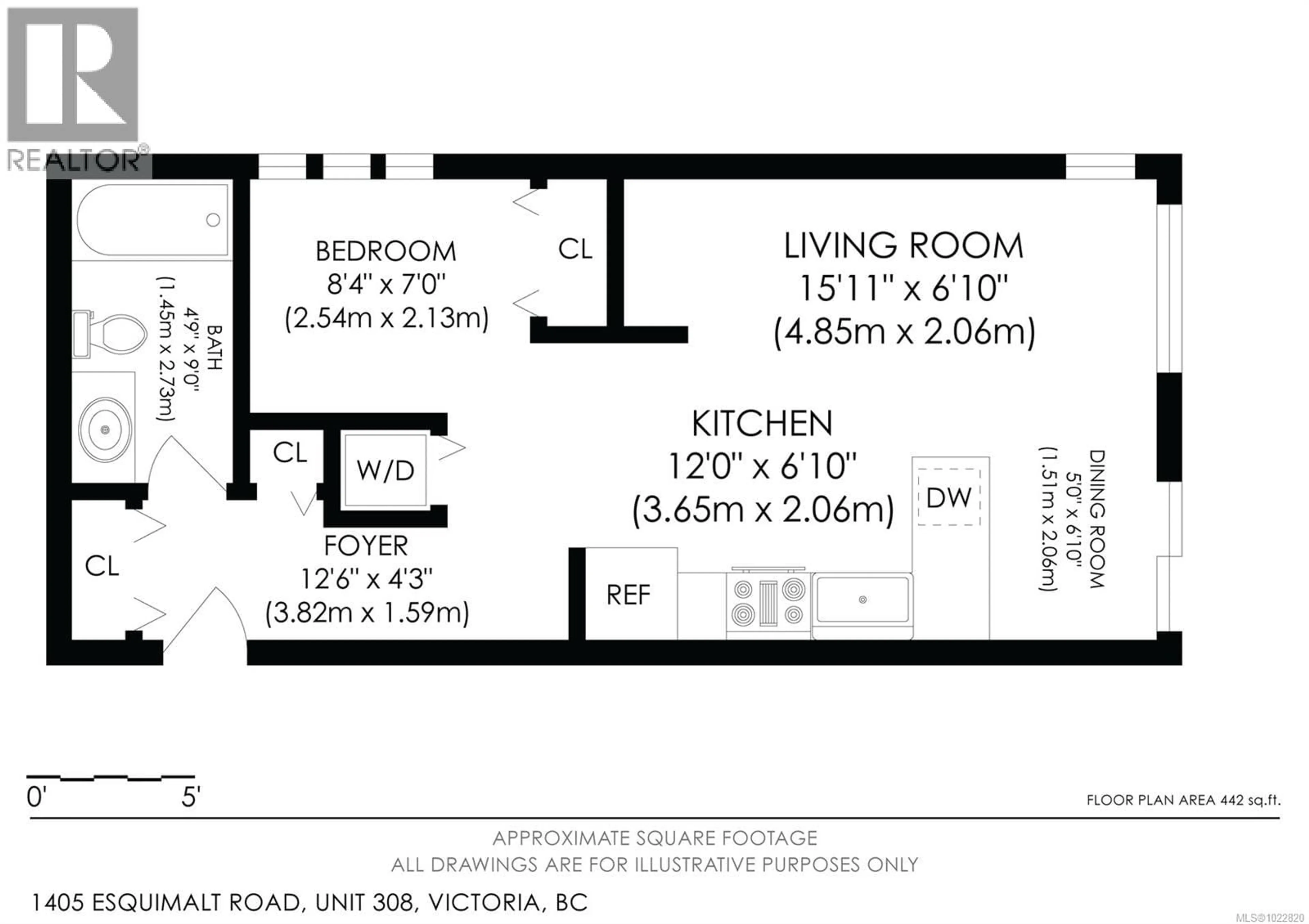 Floor plan for 308 - 1405 ESQUIMALT ROAD, Esquimalt British Columbia V9A0A4