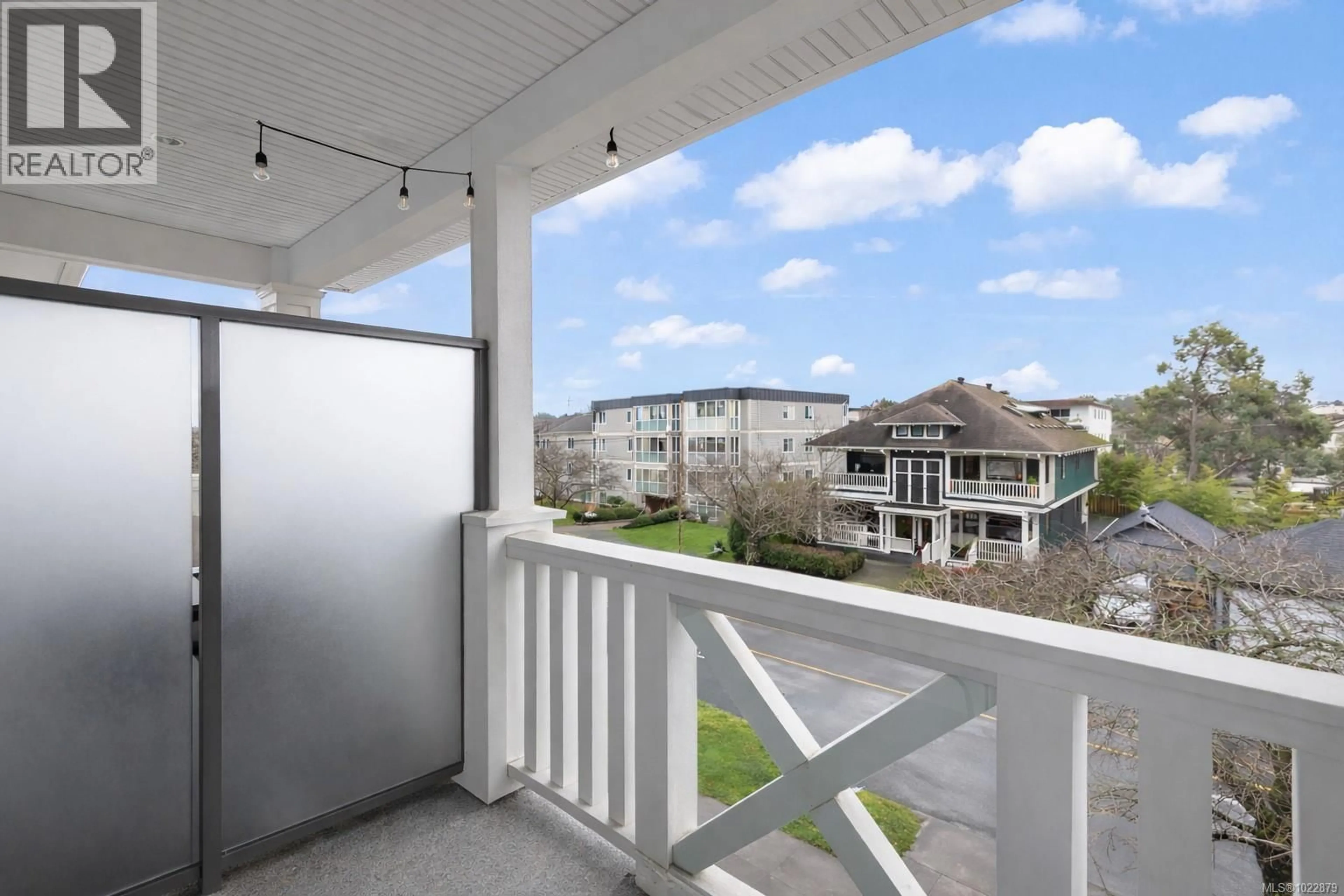 Balcony in the apartment, city buildings view from balcony for 5 - 1016 SOUTHGATE STREET, Victoria British Columbia V8V2Z2