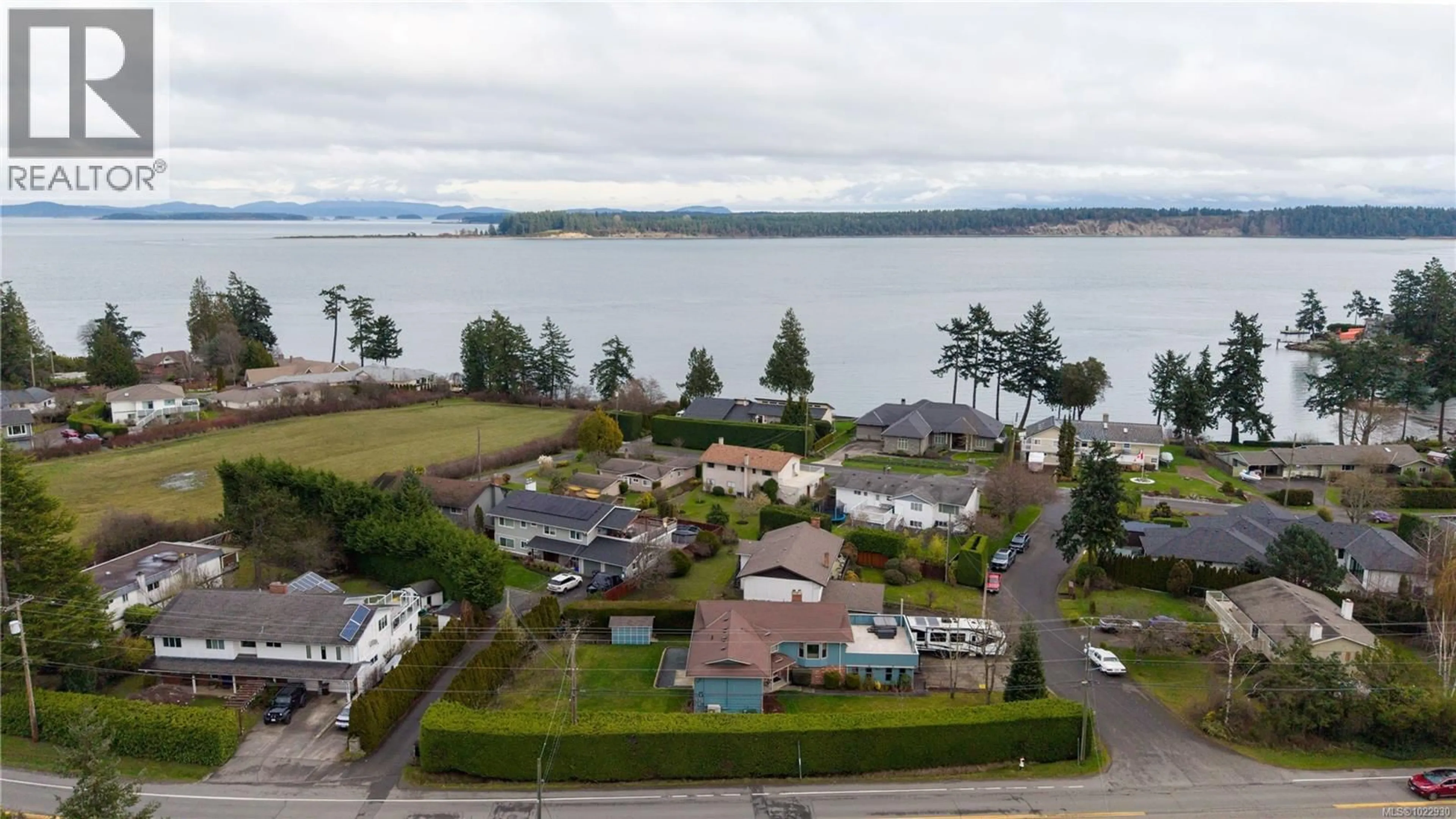 A pic from outside/outdoor area/front of a property/back of a property/a pic from drone, water/lake/river/ocean view for 2530 WAKEMAN ROAD, Central Saanich British Columbia V8M1V5