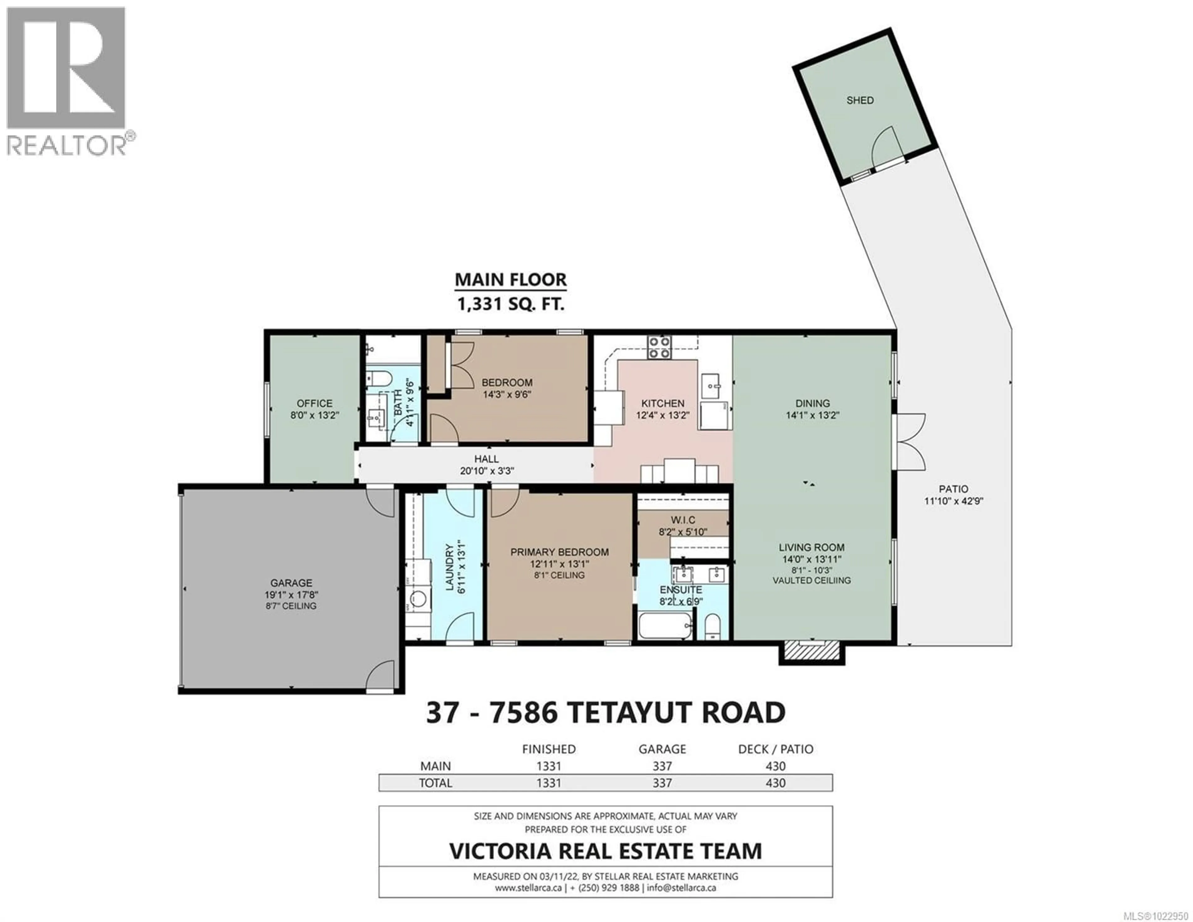 Floor plan for 37 - 7586 TETAYUT ROAD, Central Saanich British Columbia V8M0B4