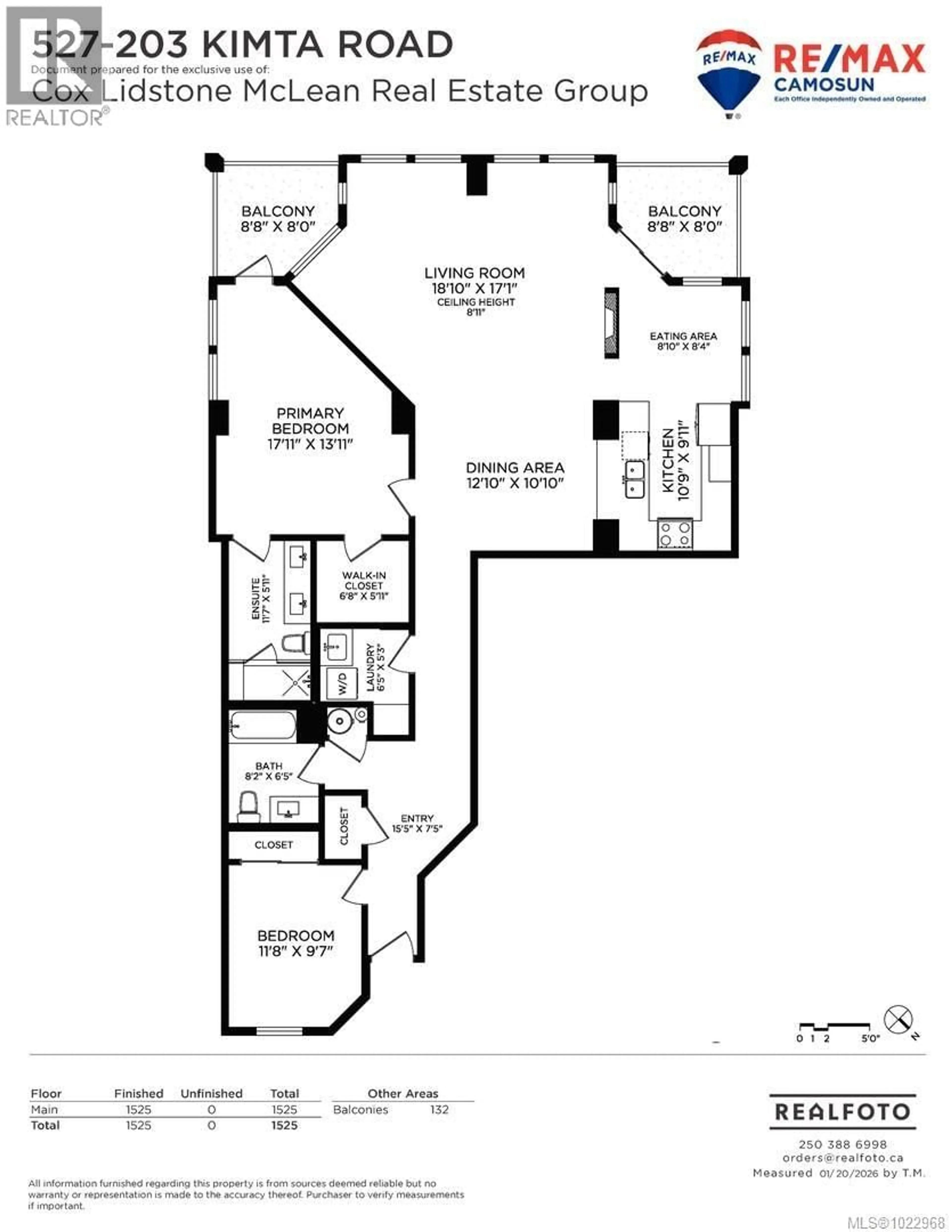 Floor plan for 527 - 203 KIMTA ROAD, Victoria British Columbia V9A6T5