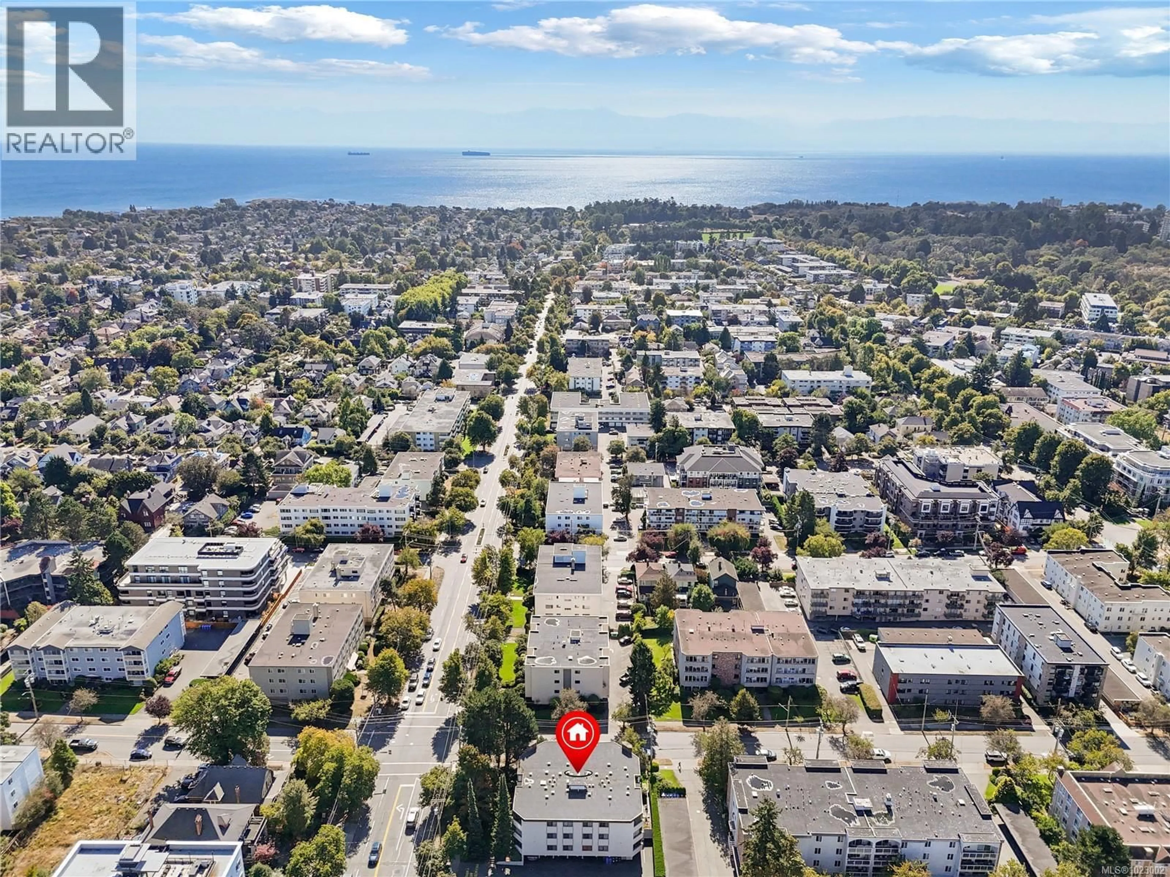 A pic from outside/outdoor area/front of a property/back of a property/a pic from drone, street for 102 - 1052 ROCKLAND AVENUE, Victoria British Columbia V8V3H5