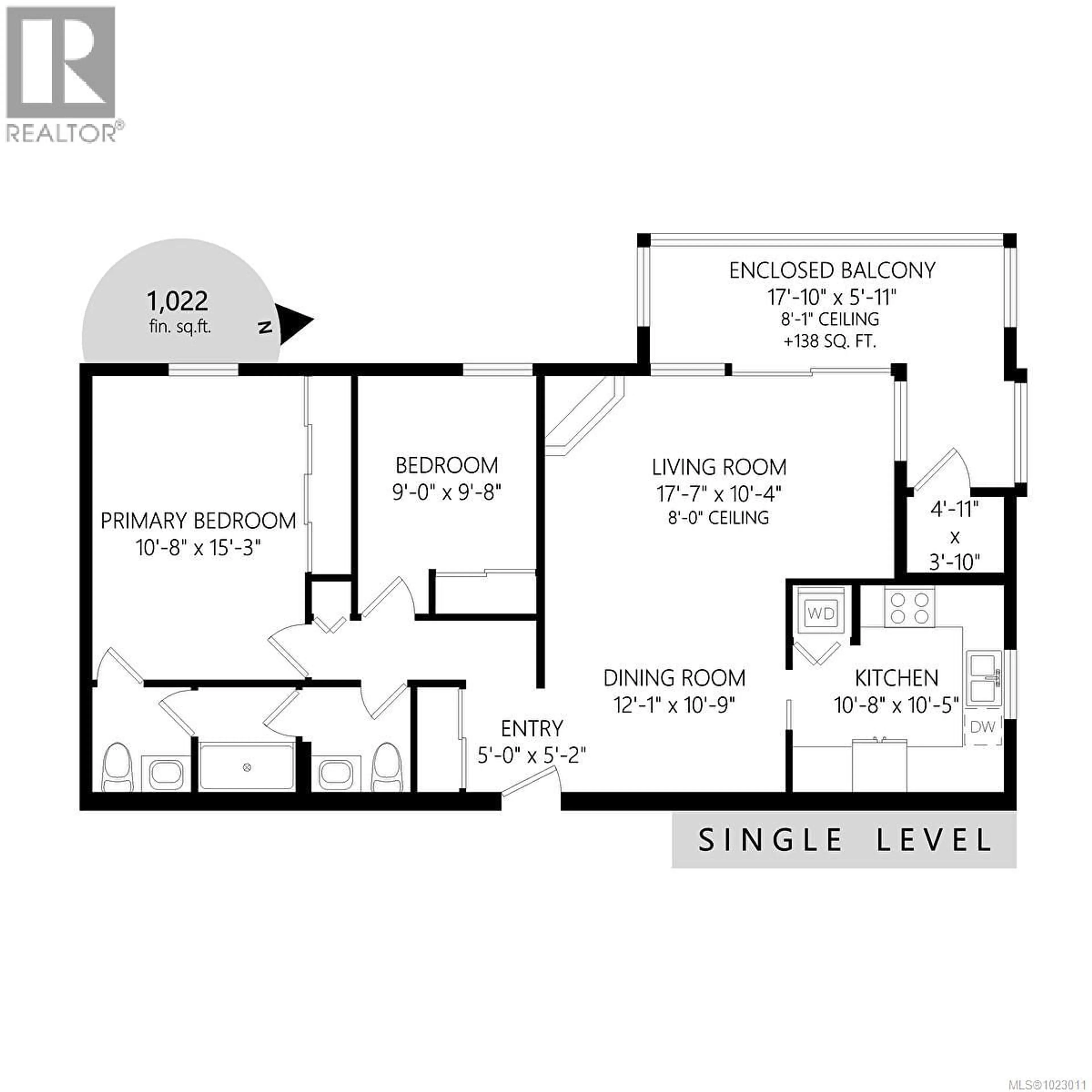 Floor plan for 401 - 1026 JOHNSON STREET, Victoria British Columbia V8V3N7