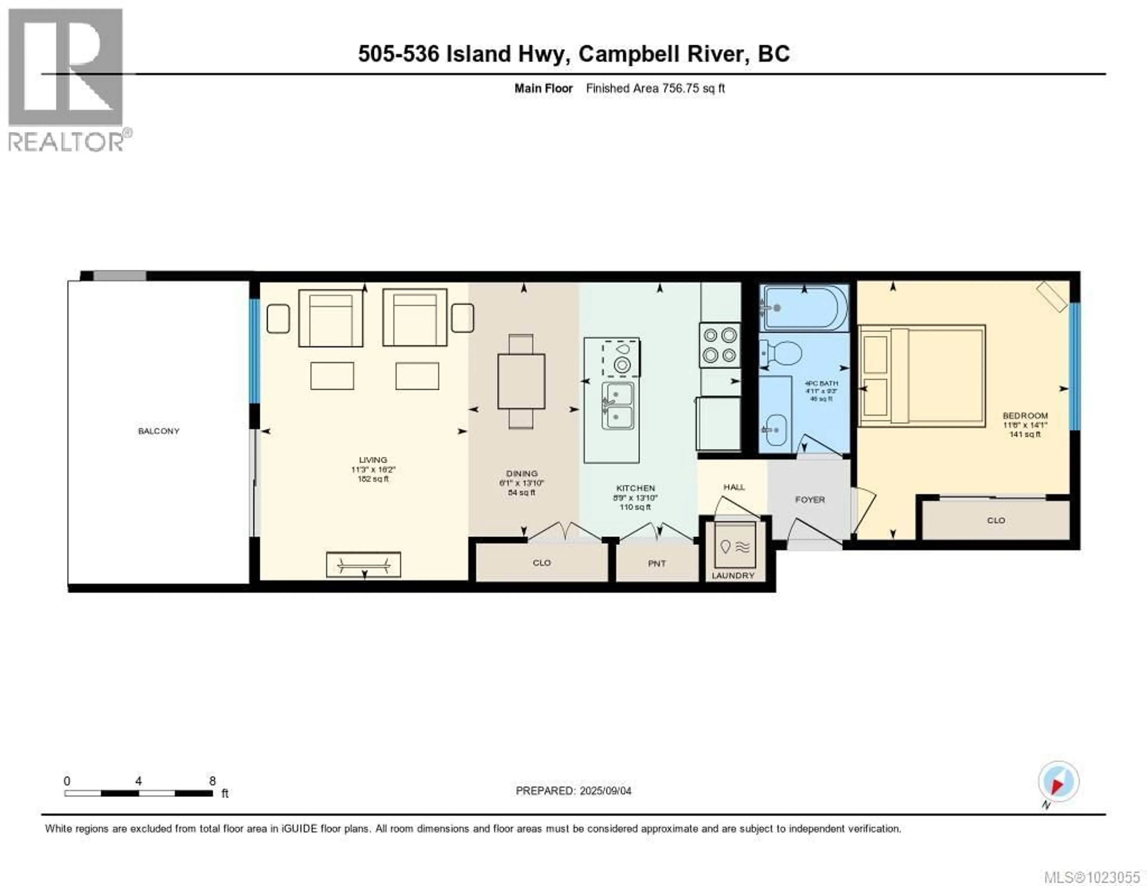 Floor plan for 505 - 536 ISLAND HIGHWAY SOUTH, Campbell River British Columbia V9W1A5