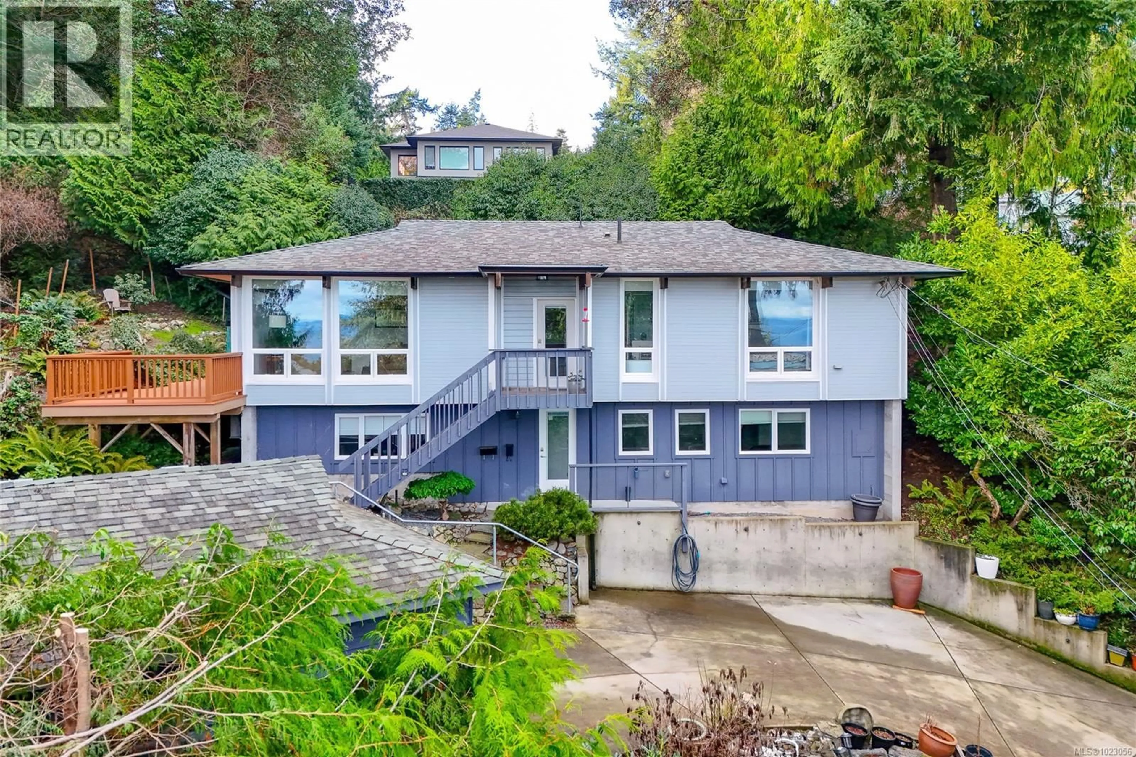 A pic from outside/outdoor area/front of a property/back of a property/a pic from drone, street for 5150 POLSON TERRACE, Saanich British Columbia V8Y2C4
