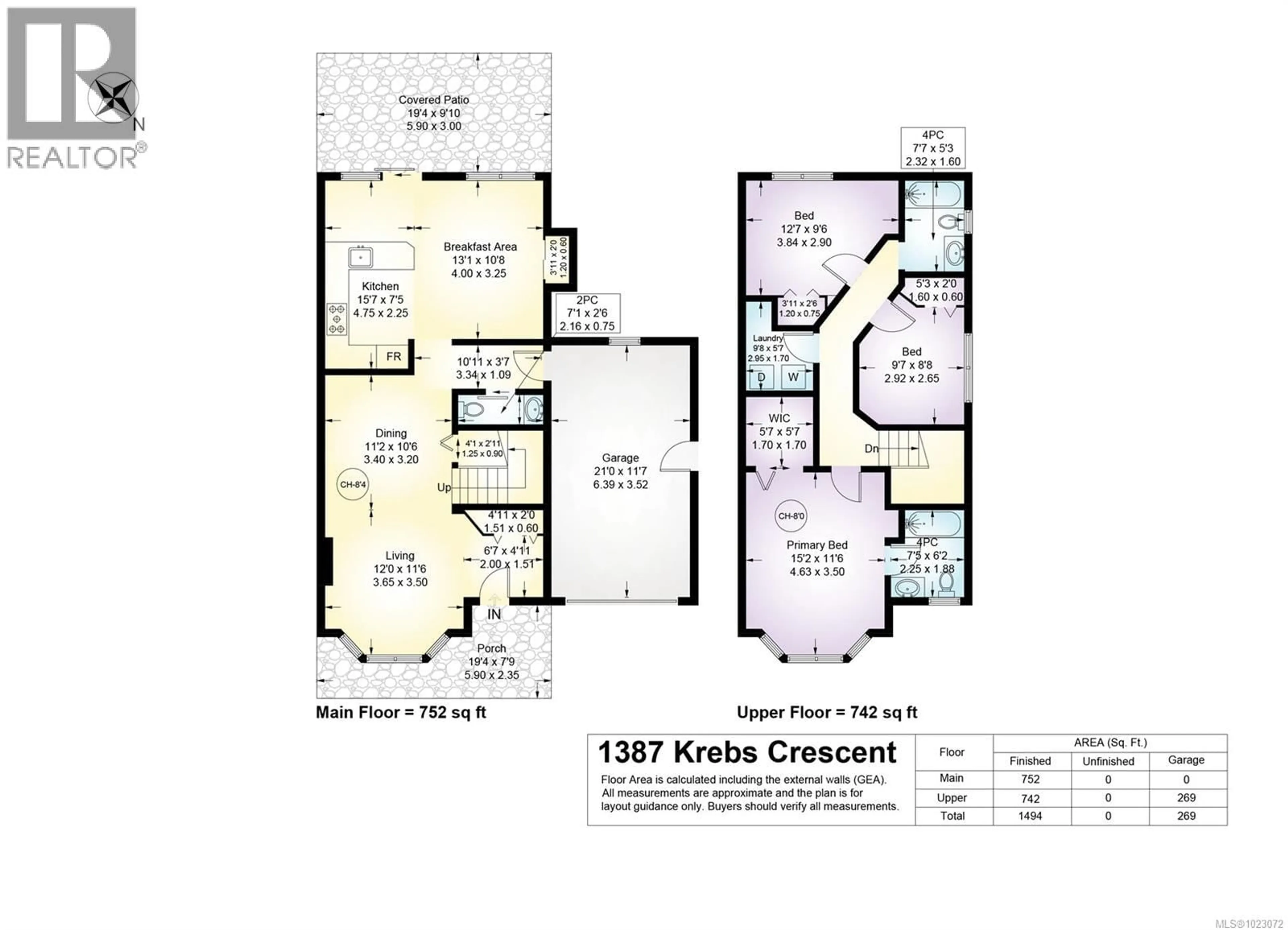 Floor plan for 1387 KREBS CRESCENT, Courtenay British Columbia V9N9E9
