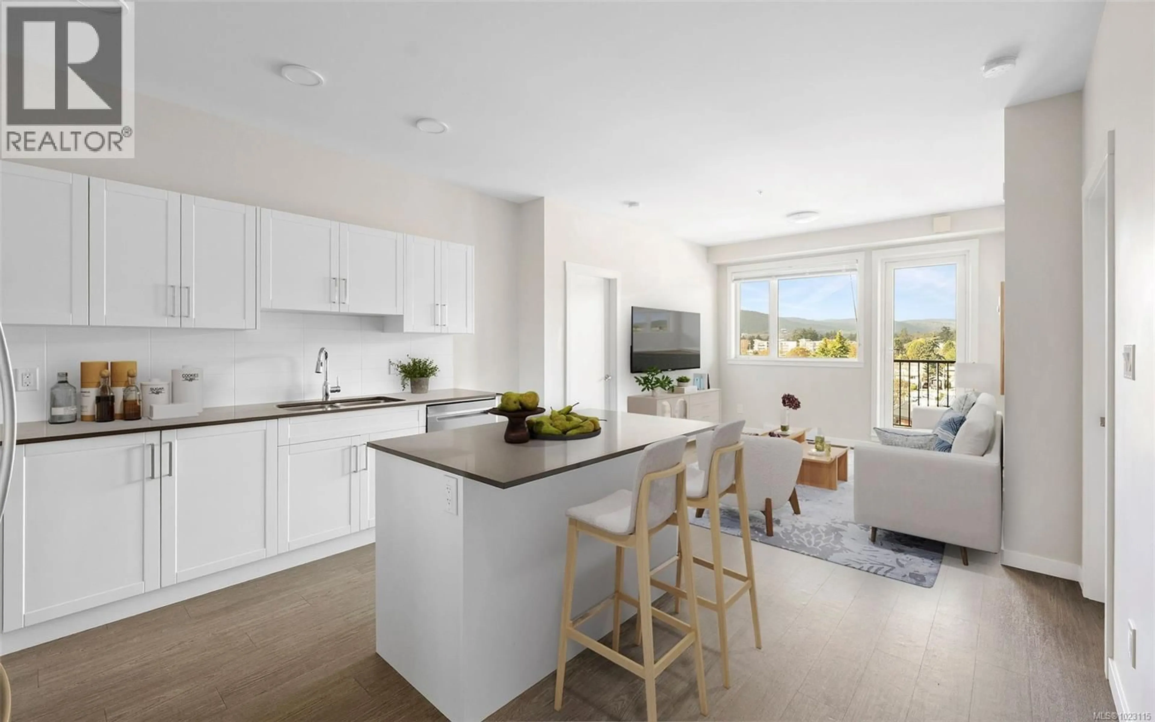 Open concept kitchen, ceramic/tile floor for 614 - 2843 JACKLIN ROAD, Langford British Columbia V9B4P4