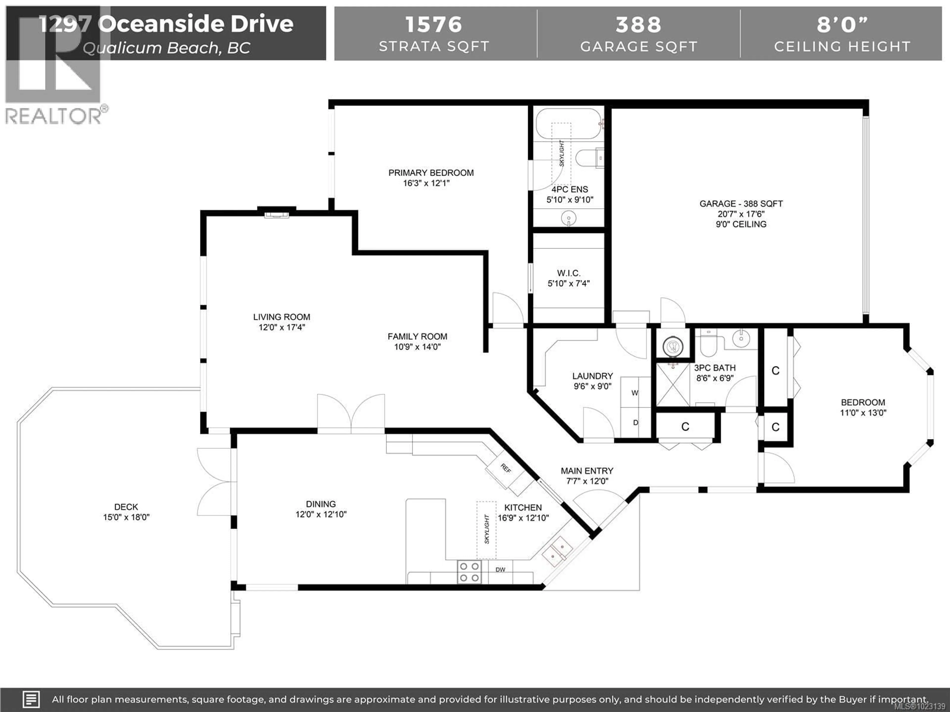 Floor plan for 1297 OCEANSIDE DRIVE, Qualicum Beach British Columbia V9K2K4