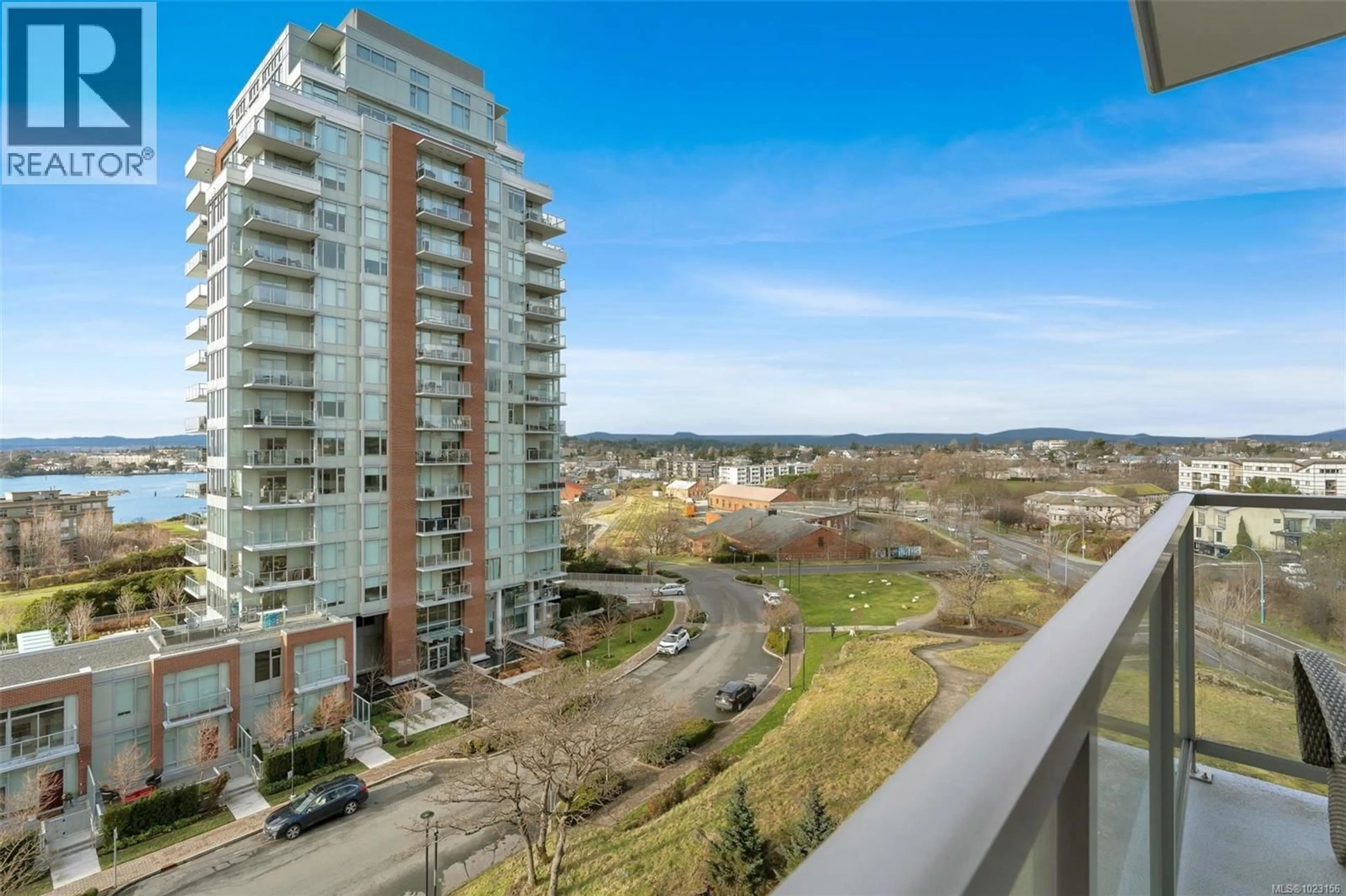 A pic from outside/outdoor area/front of a property/back of a property/a pic from drone, city buildings view from balcony for 704 - 83 SAGHALIE ROAD, Victoria British Columbia V9A0E7
