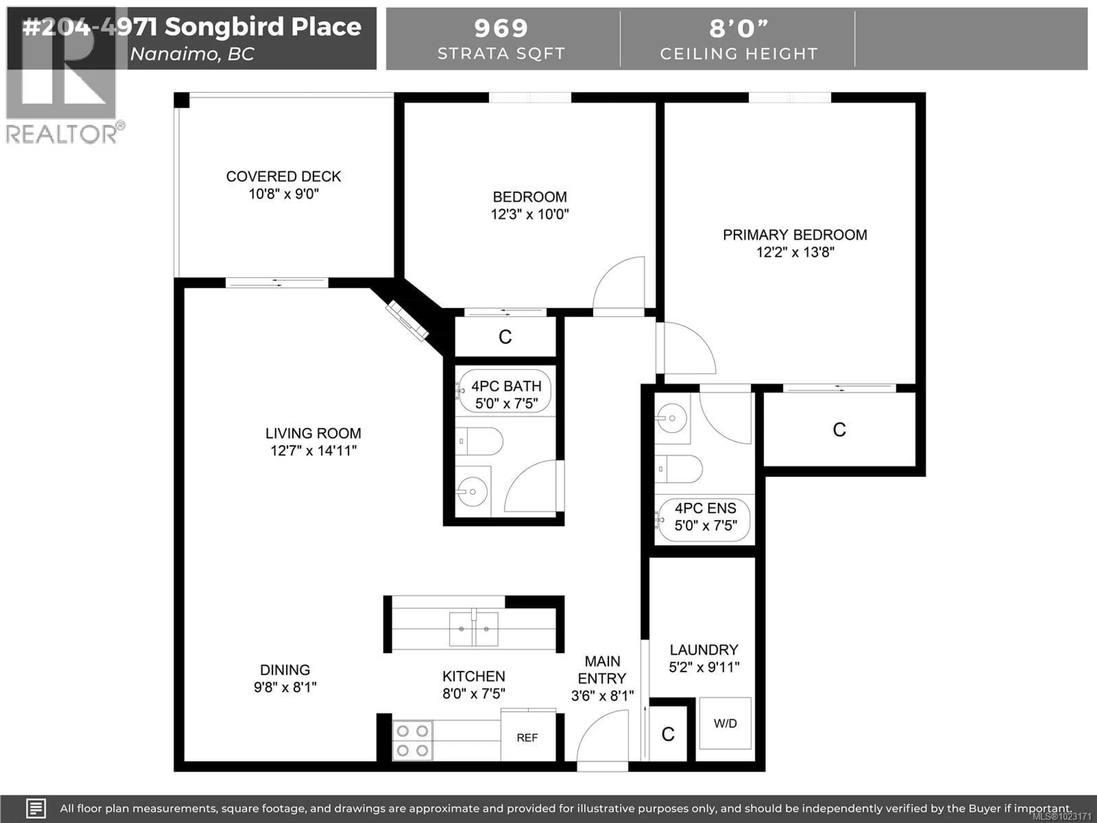 Floor plan for 204 - 4971 SONGBIRD PLACE, Nanaimo British Columbia V9T6L1