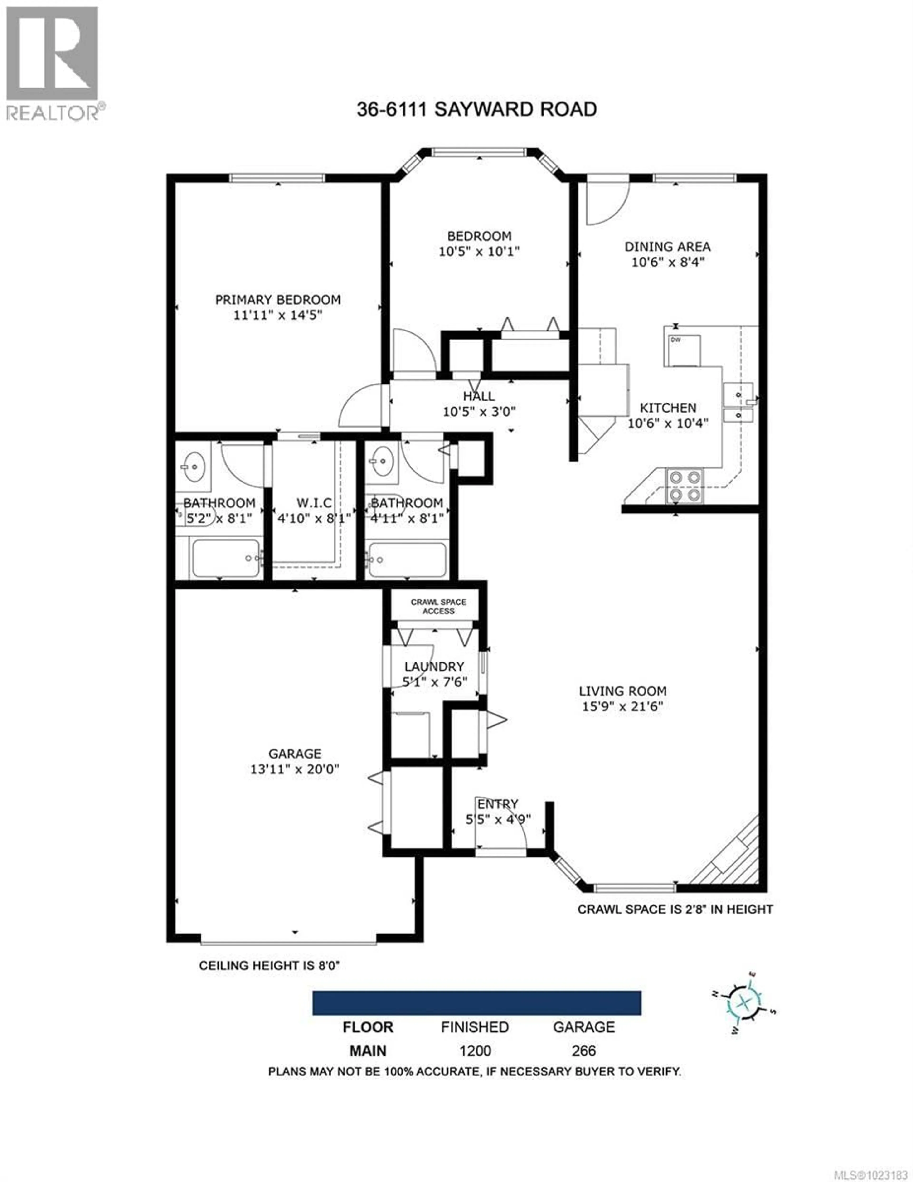 Floor plan for 36 - 6111 SAYWARD ROAD, Duncan British Columbia V9L5J4