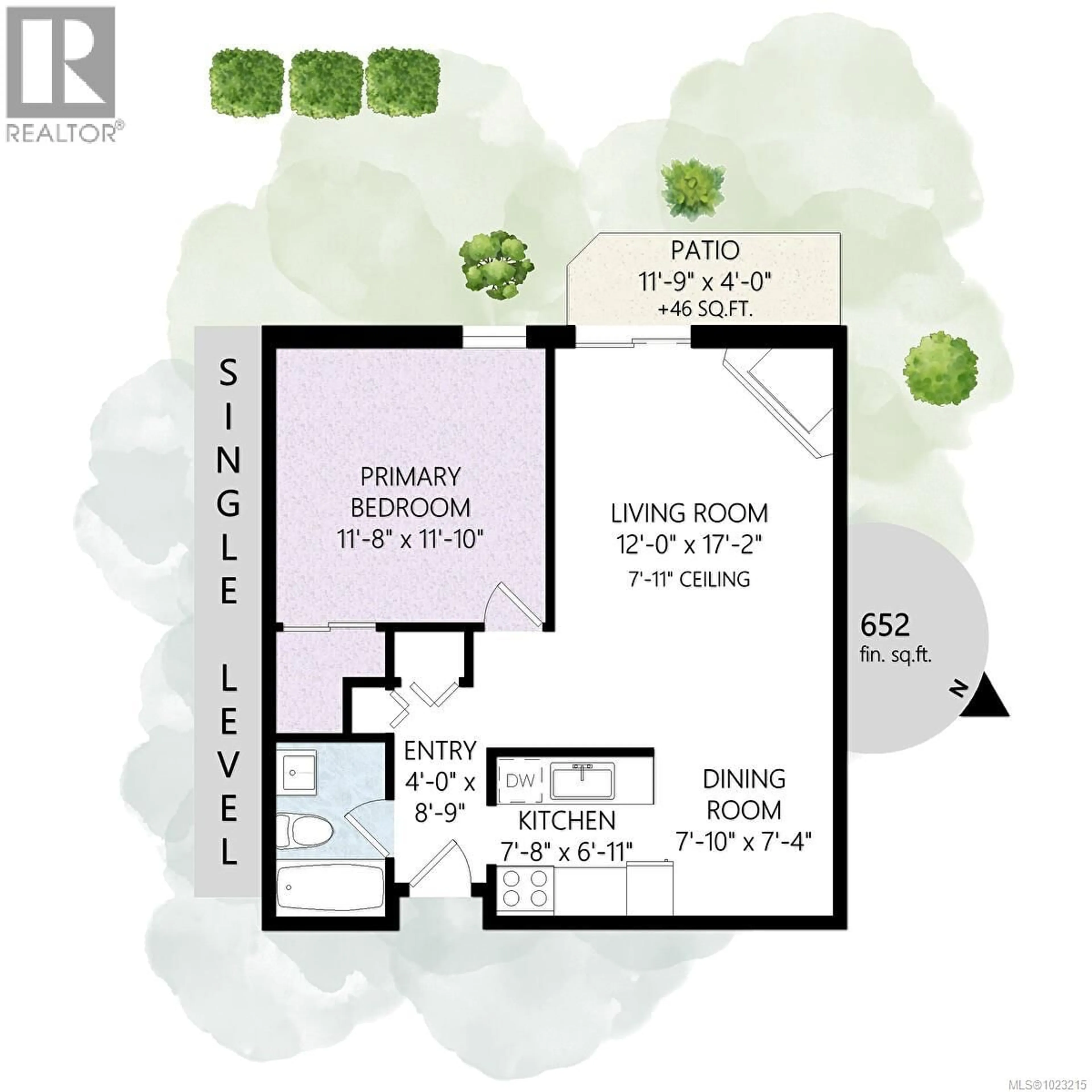 Floor plan for 109 - 1655 BEGBIE STREET, Victoria British Columbia V8R1L4