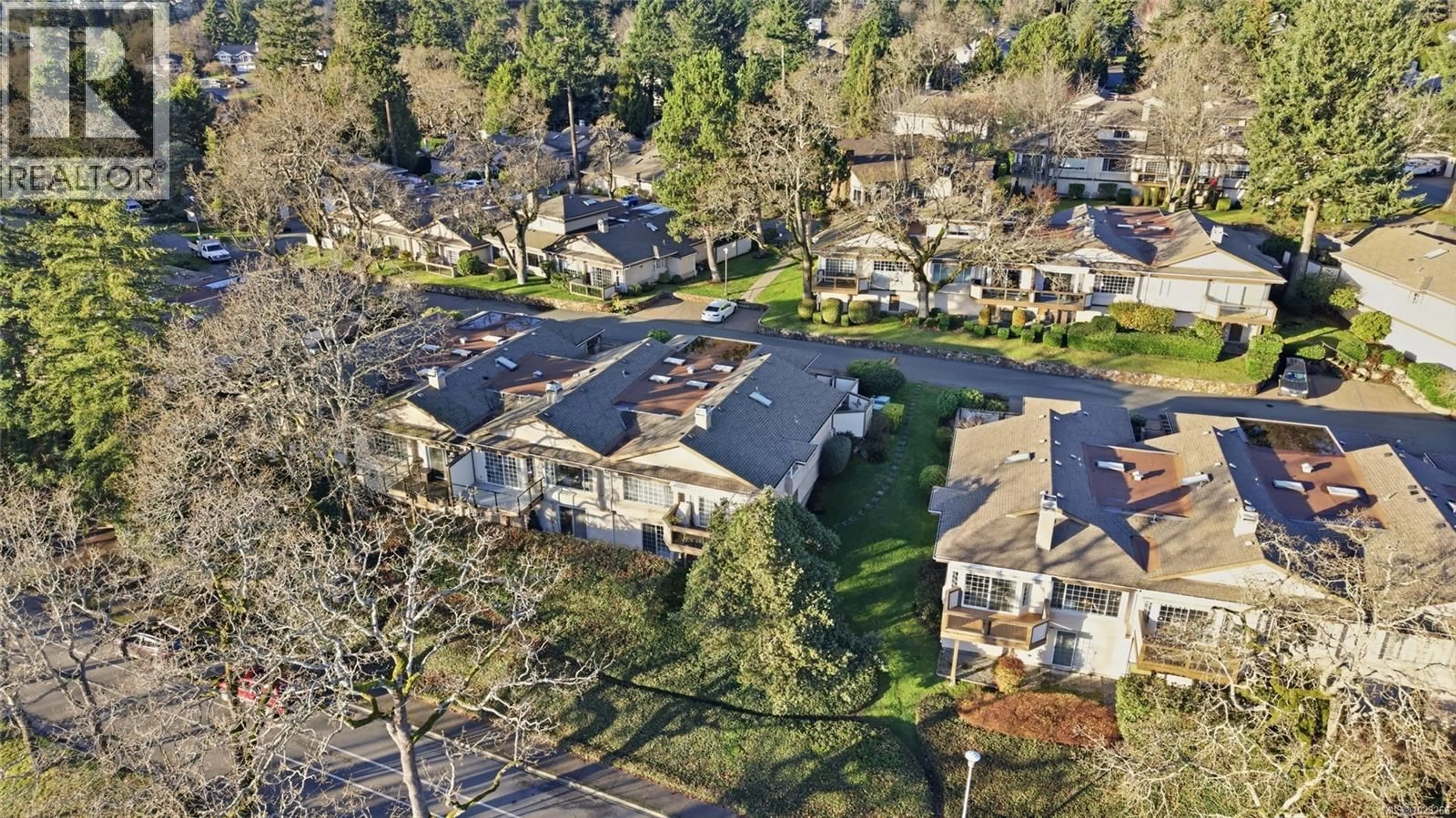 A pic from outside/outdoor area/front of a property/back of a property/a pic from drone, street for 19 - 901 KENTWOOD LANE, Saanich British Columbia V8Y2Y6