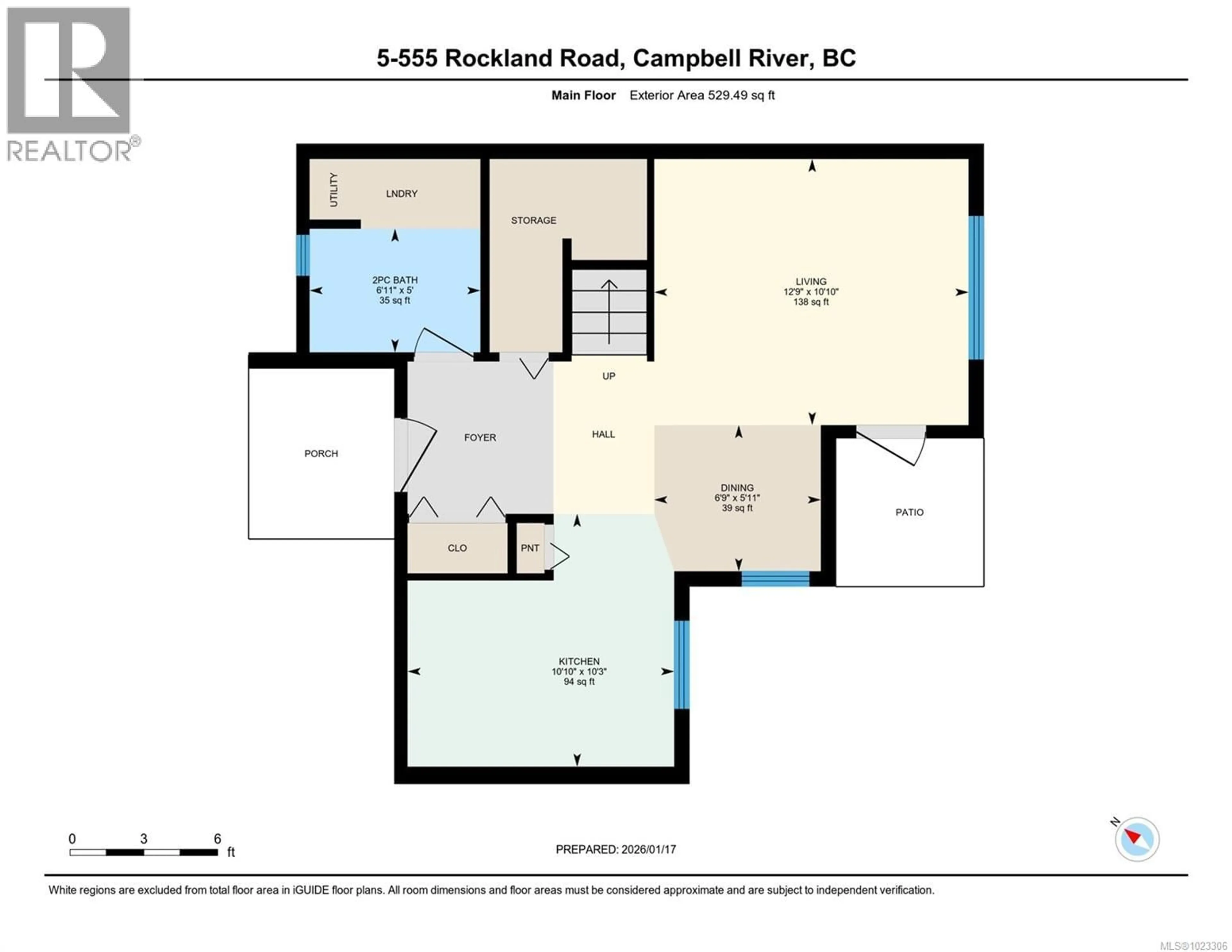 Floor plan for 5 - 555 ROCKLAND ROAD, Campbell River British Columbia V9W8B7