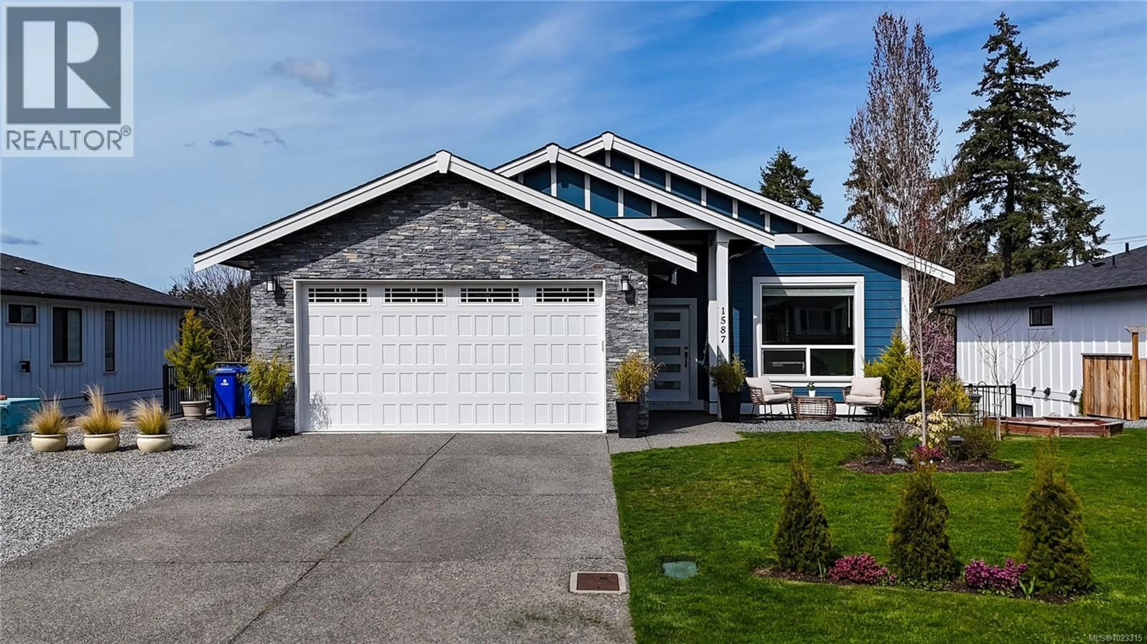 Home with vinyl exterior material, street for 1587 RONDEAULT ROAD, Cowichan Bay British Columbia V0R1N1