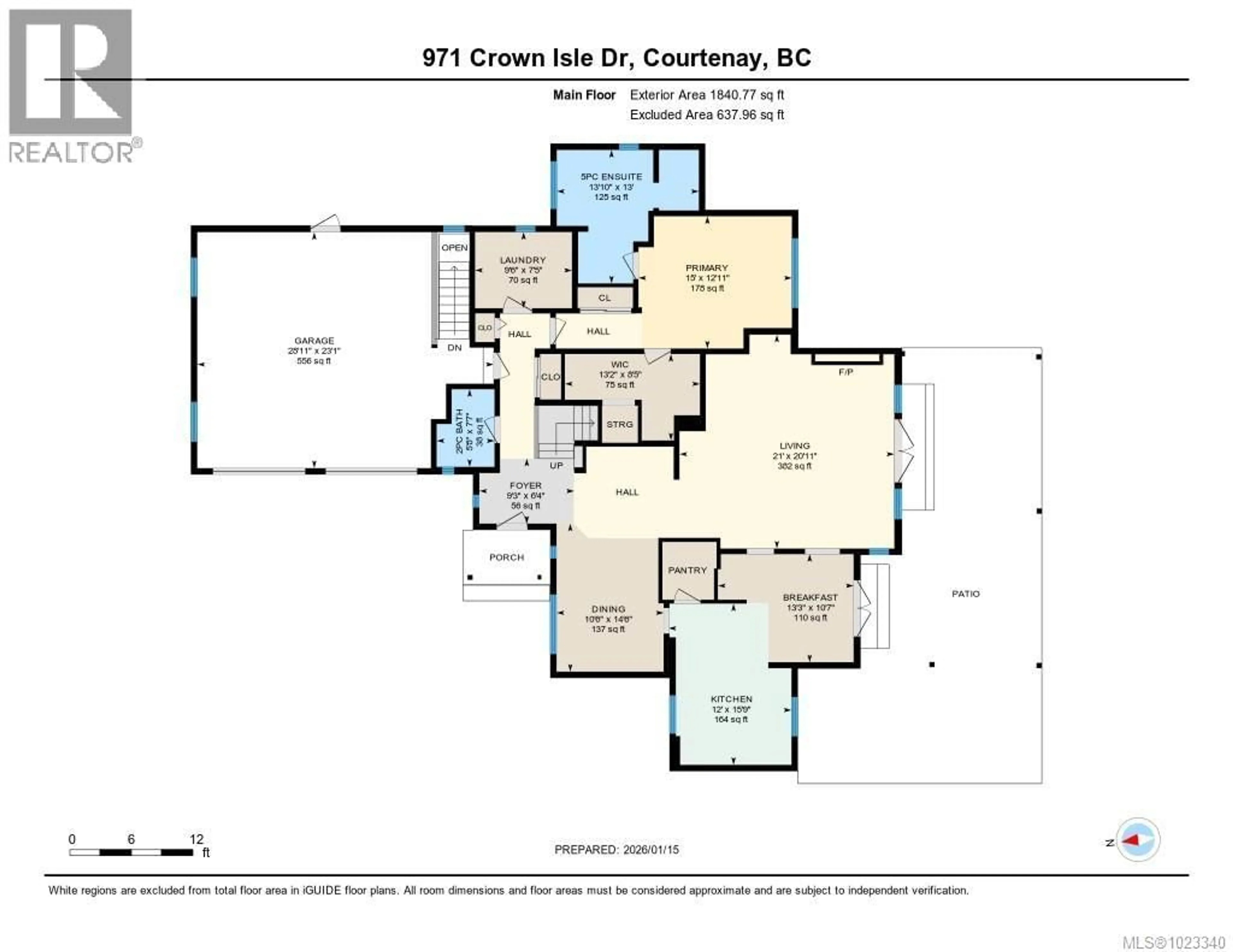 Floor plan for 971 CROWN ISLE DRIVE, Courtenay British Columbia V9N8R6