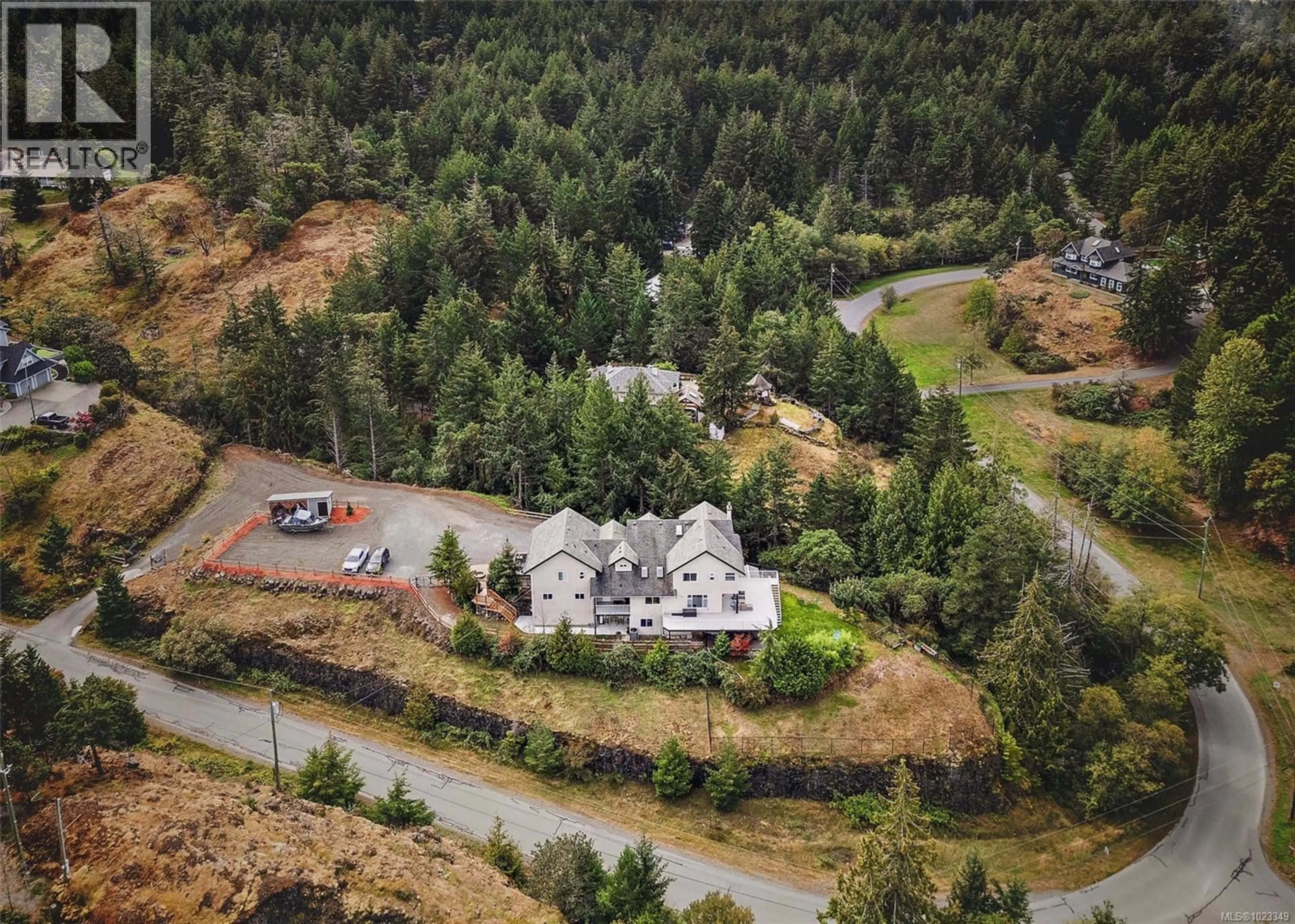 A pic from outside/outdoor area/front of a property/back of a property/a pic from drone, forest/trees view for 3965 HI-MOUNT DRIVE, Metchosin British Columbia V9C3V9