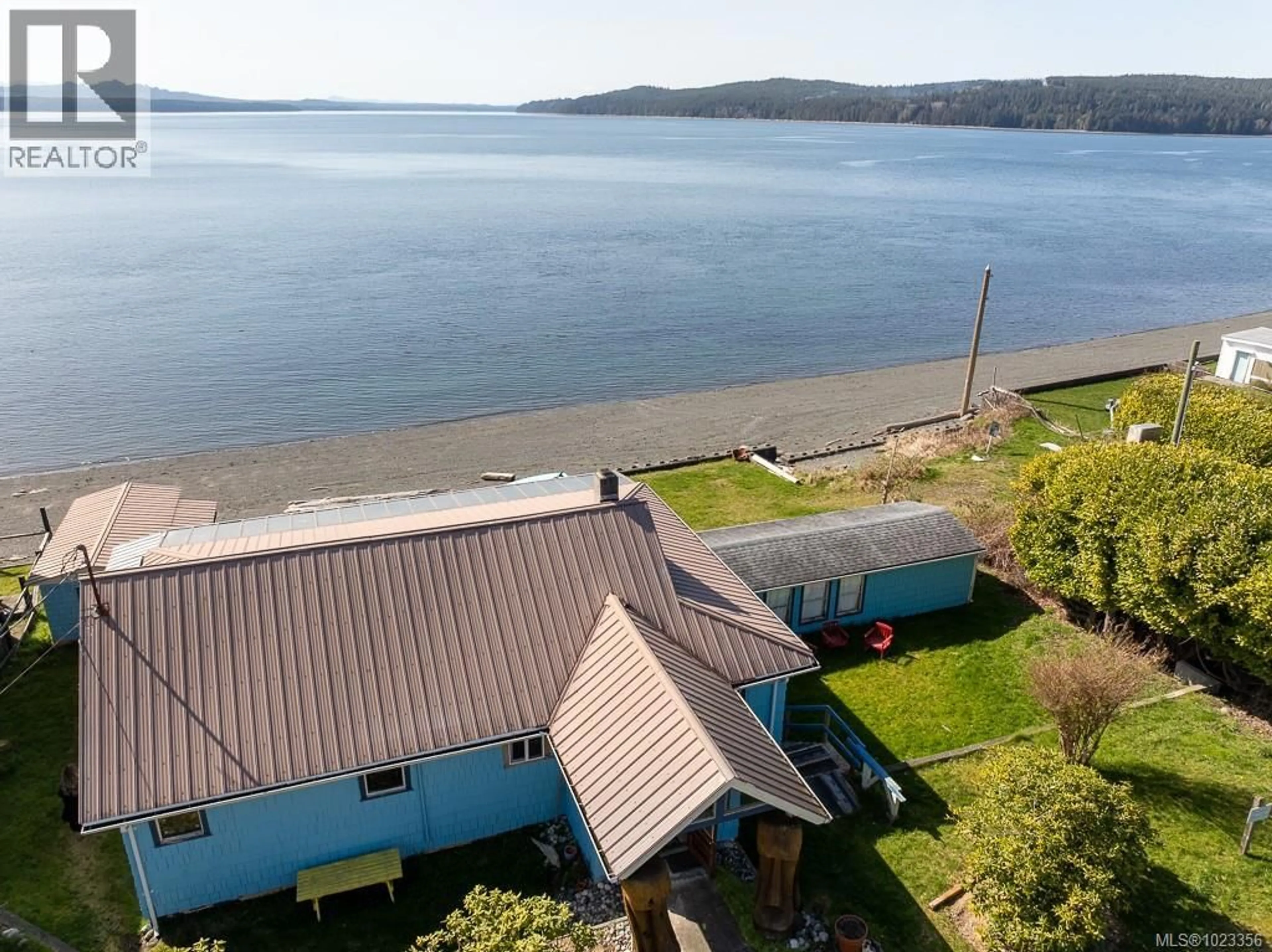 A pic from outside/outdoor area/front of a property/back of a property/a pic from drone, water/lake/river/ocean view for 220 1ST STREET, Sointula British Columbia V0N3E0