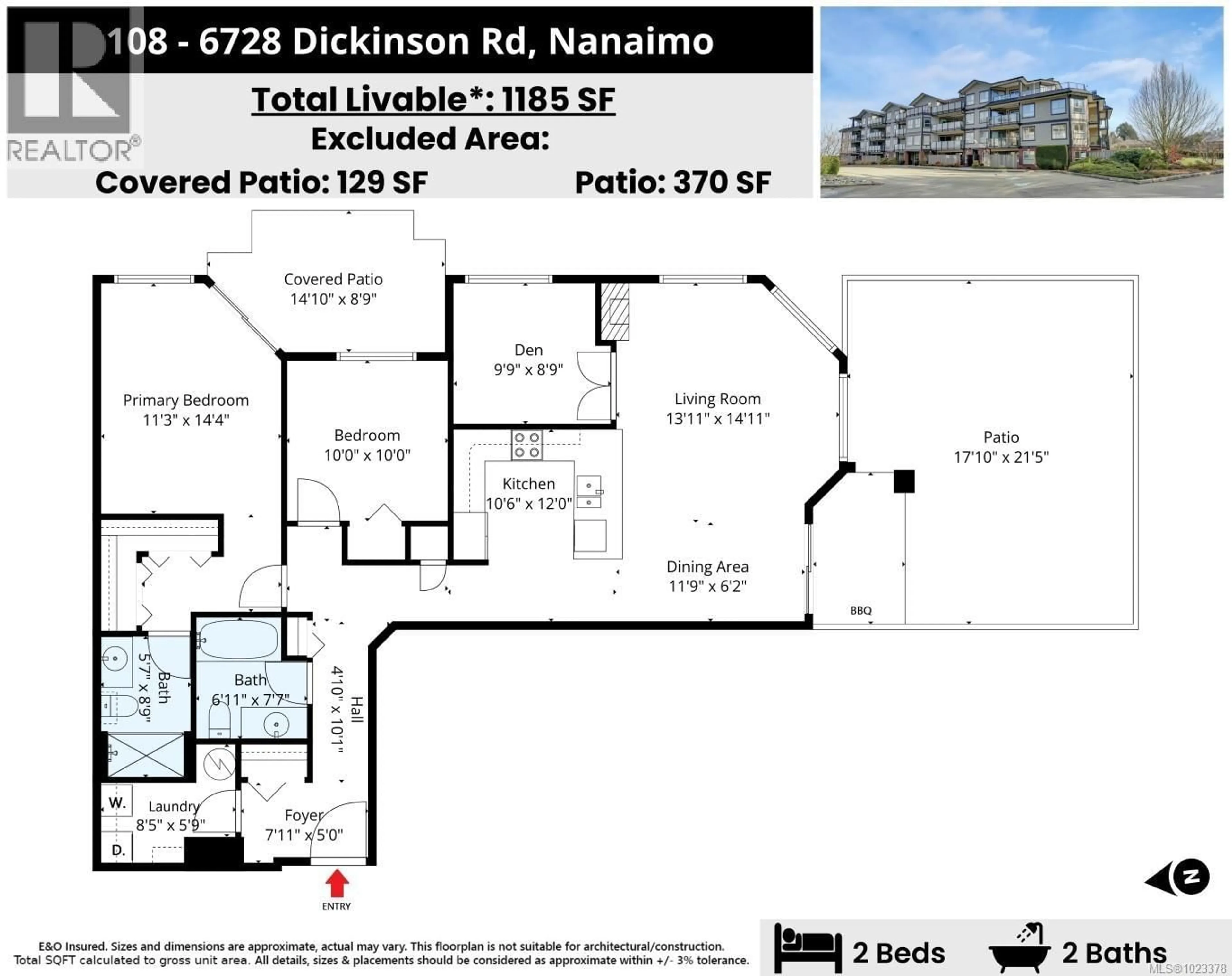 Floor plan for 108 - 6728 DICKINSON ROAD, Nanaimo British Columbia V9V1T3