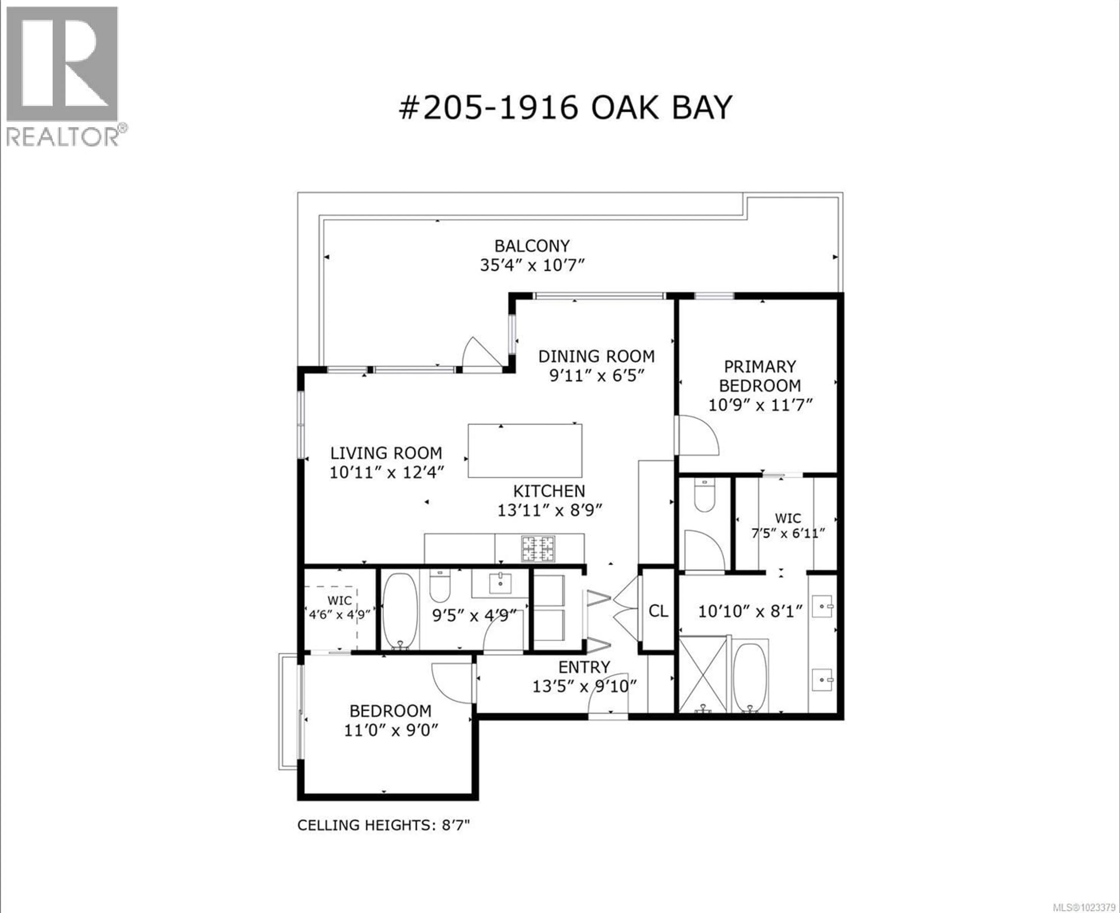 Floor plan for 205 - 1916 OAK BAY AVENUE, Victoria British Columbia V8R1C7