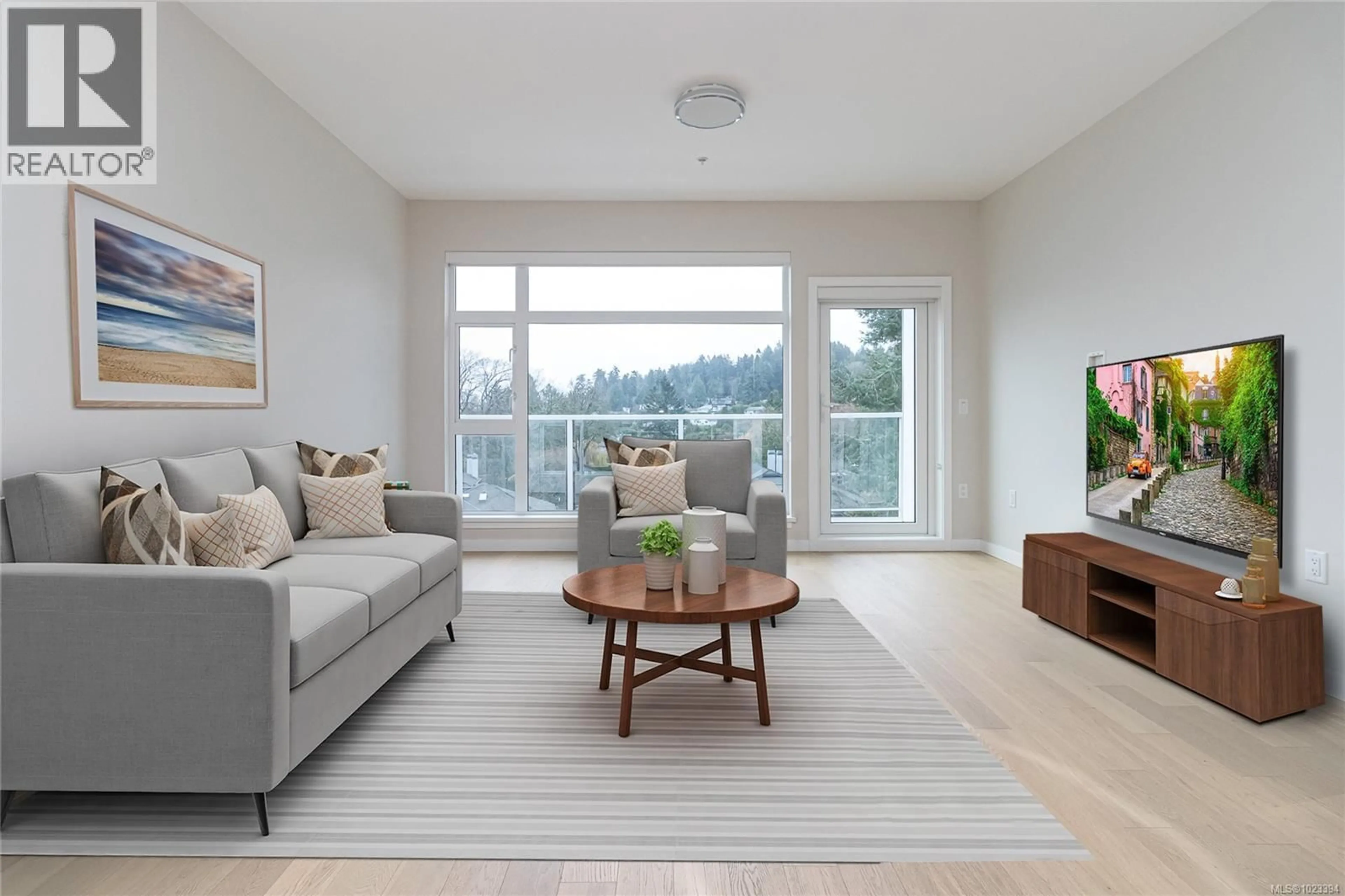 Living room with furniture, unknown for 406 - 5118 CORDOVA BAY ROAD, Saanich British Columbia V8Y2K5